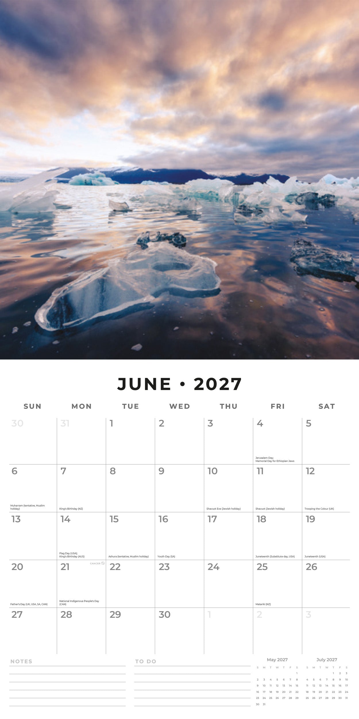 Red Robin 2027 Arctic Monthly Wall Calendar | 12" x 12"