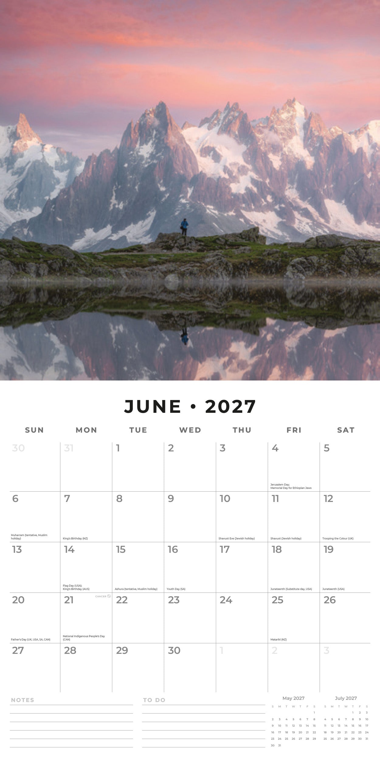 Red Robin 2027 Great Mountains Monthly Wall Calendar | 12" x 12"