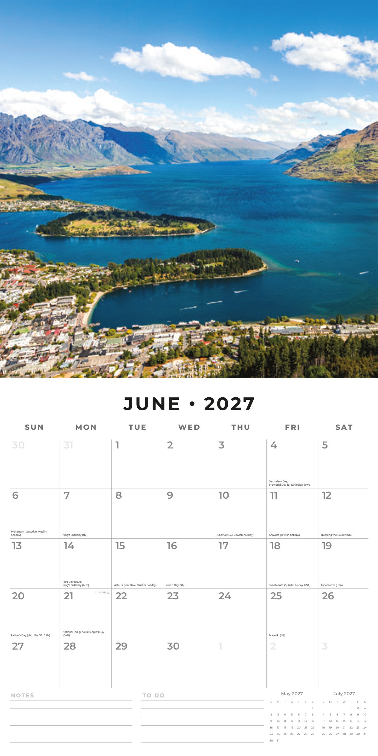 Red Robin 2027 Lakes Monthly Wall Calendar | 12" x 12"