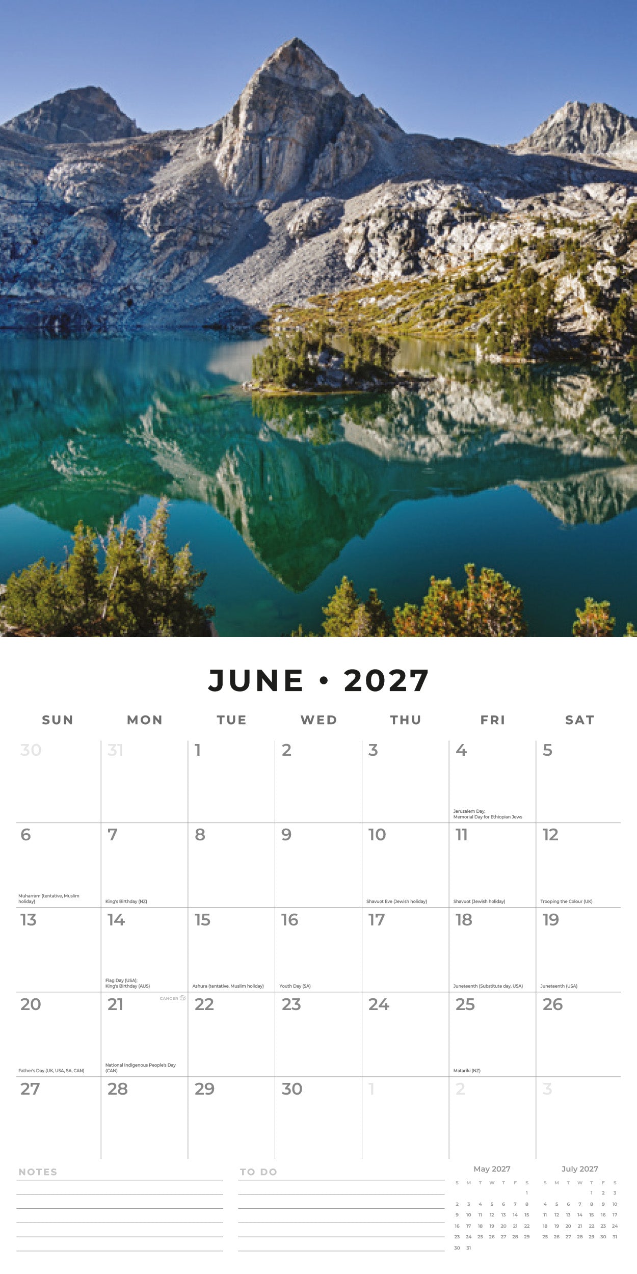Red Robin 2027 National Parks of the World Wall Calendar | 12" x 12"