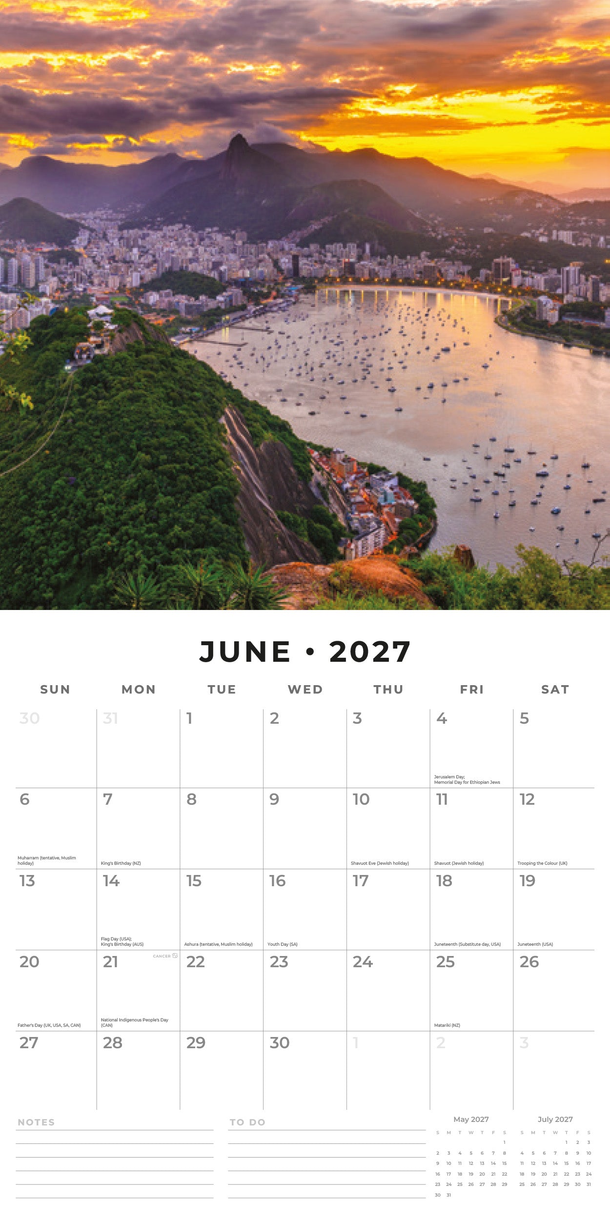 Red Robin 2027 Brazil Monthly Wall Calendar | 12" x 12"