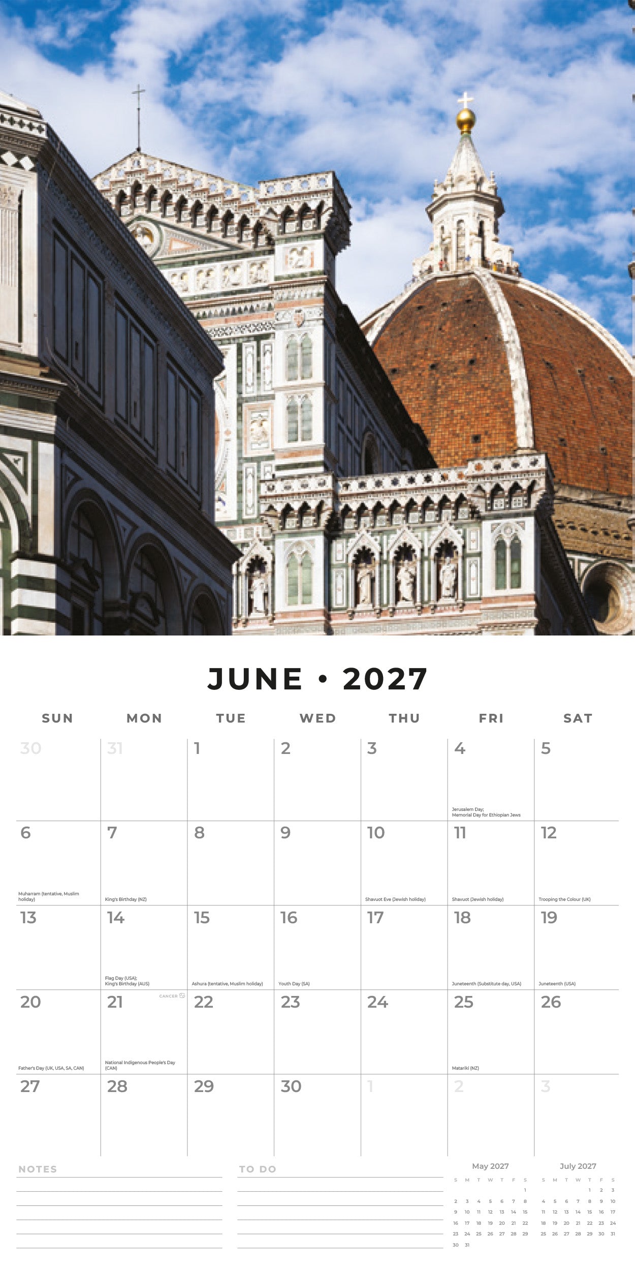 Red Robin 2027 Florence Monthly Wall Calendar | 12" x 12"