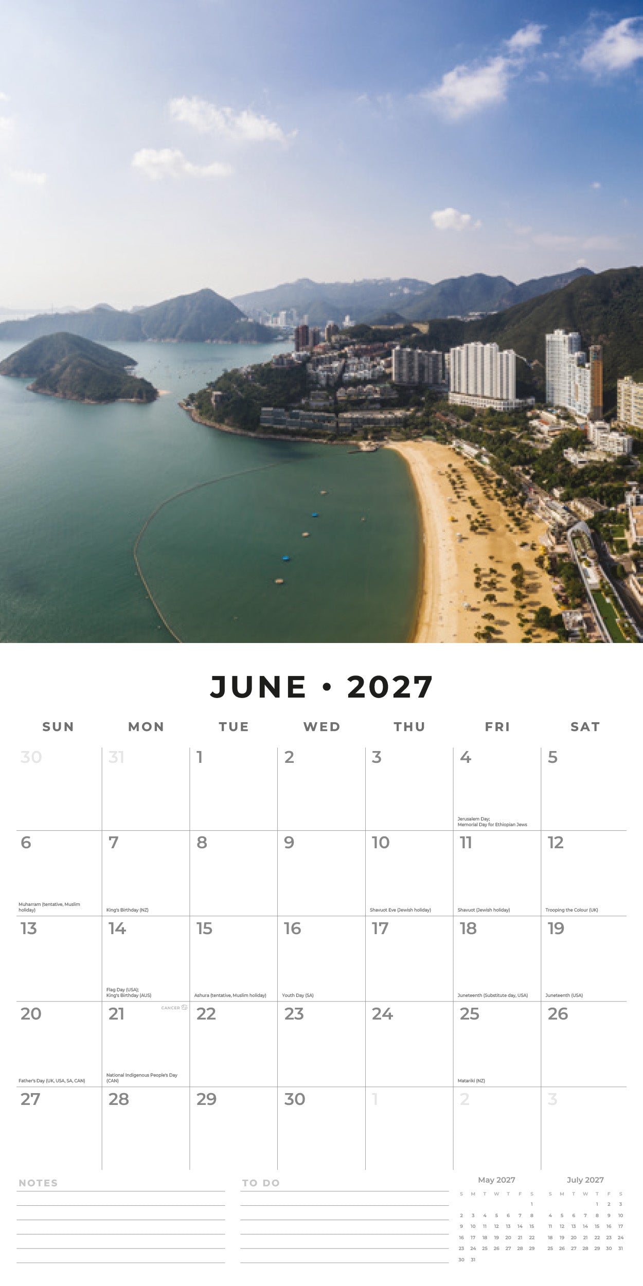 Red Robin 2027 Hong Kong Monthly Wall Calendar | 12" x 12"
