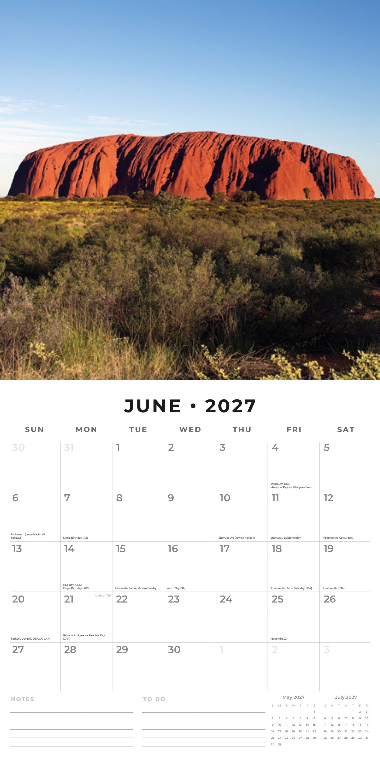 Red Robin 2027 Landmarks of Australia Monthly Wall Calendar | 12" x 12"