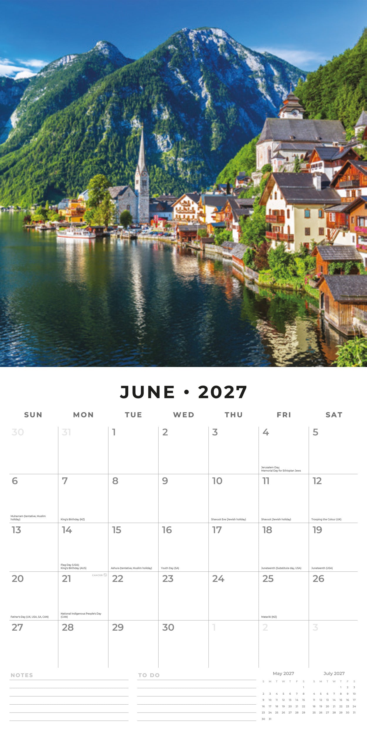 Red Robin 2027 Medieval Towns Monthly Wall Calendar | 12" x 12"