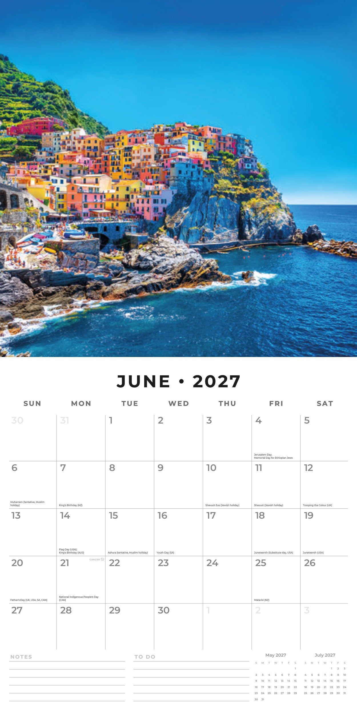 Red Robin 2027 Mediterranean Monthly Wall Calendar | 12" x 12"