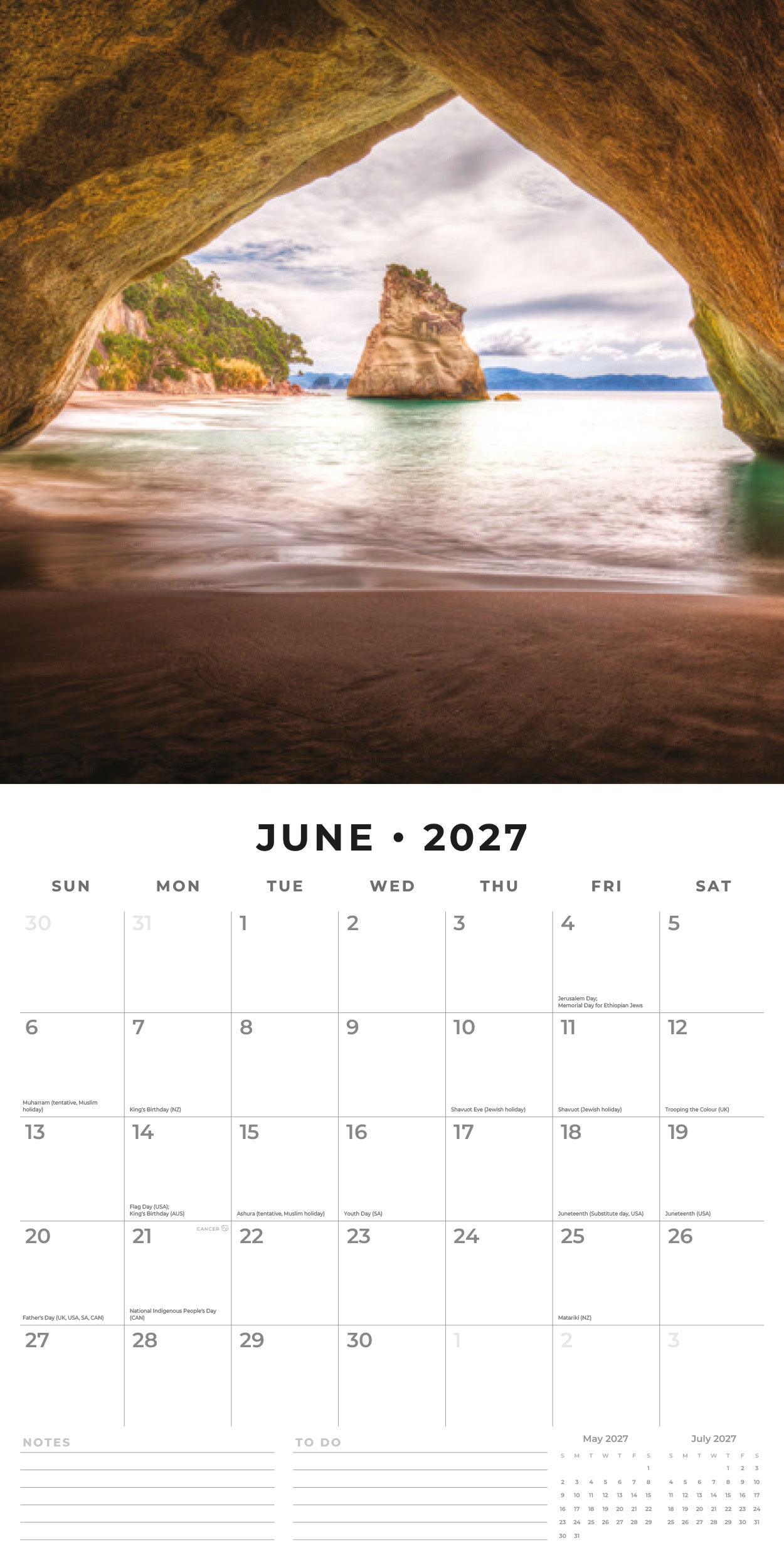 Red Robin 2027 New Zealand Monthly Wall Calendar | 12" x 12"
