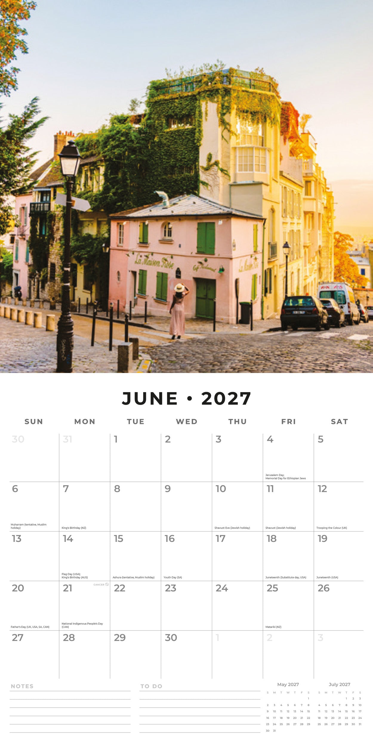 Red Robin 2027 Paris Monthly Wall Calendar | 12" x 12"