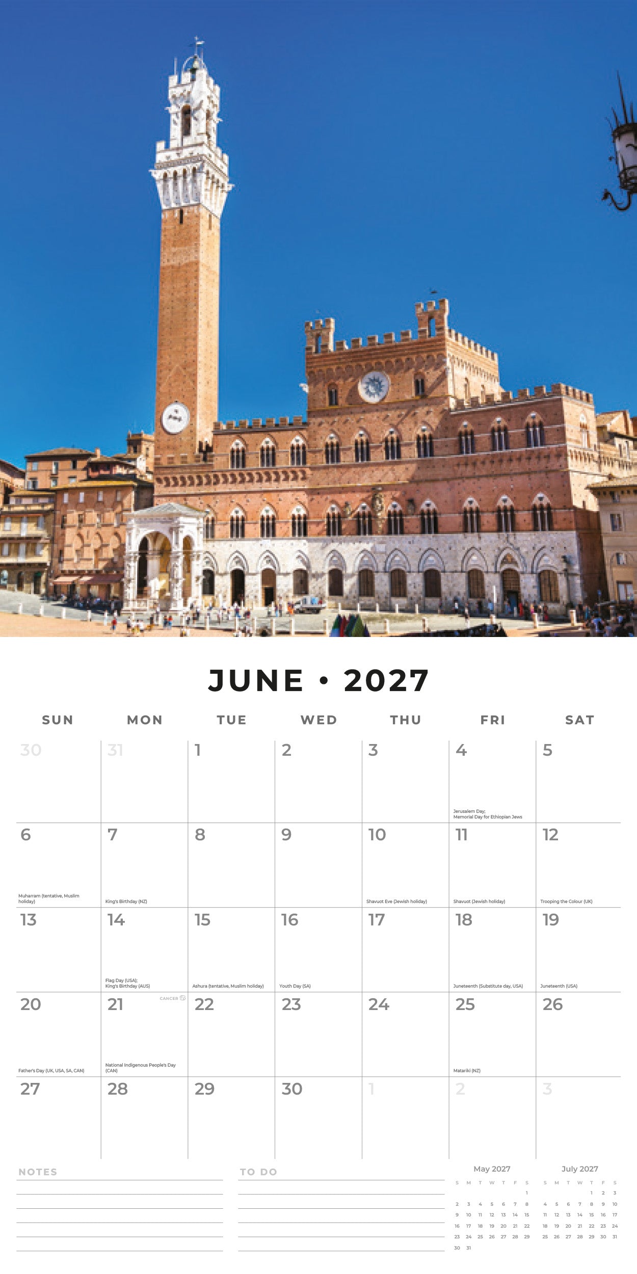 Red Robin 2027 Tuscany Monthly Wall Calendar | 12" x 12"