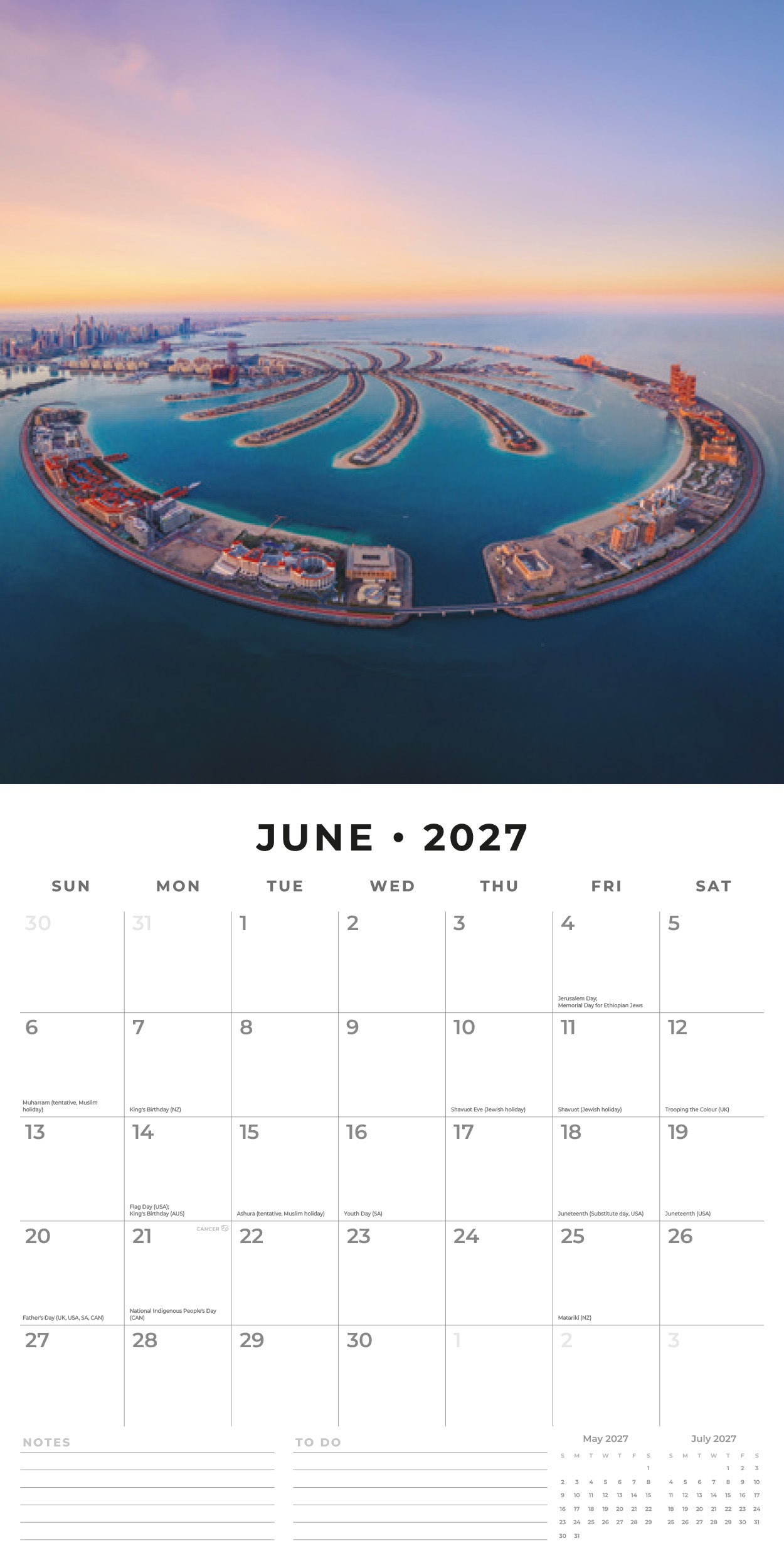 Red Robin 2027 United Arab Emirates UAE Monthly Wall Calendar | 12" x 12"