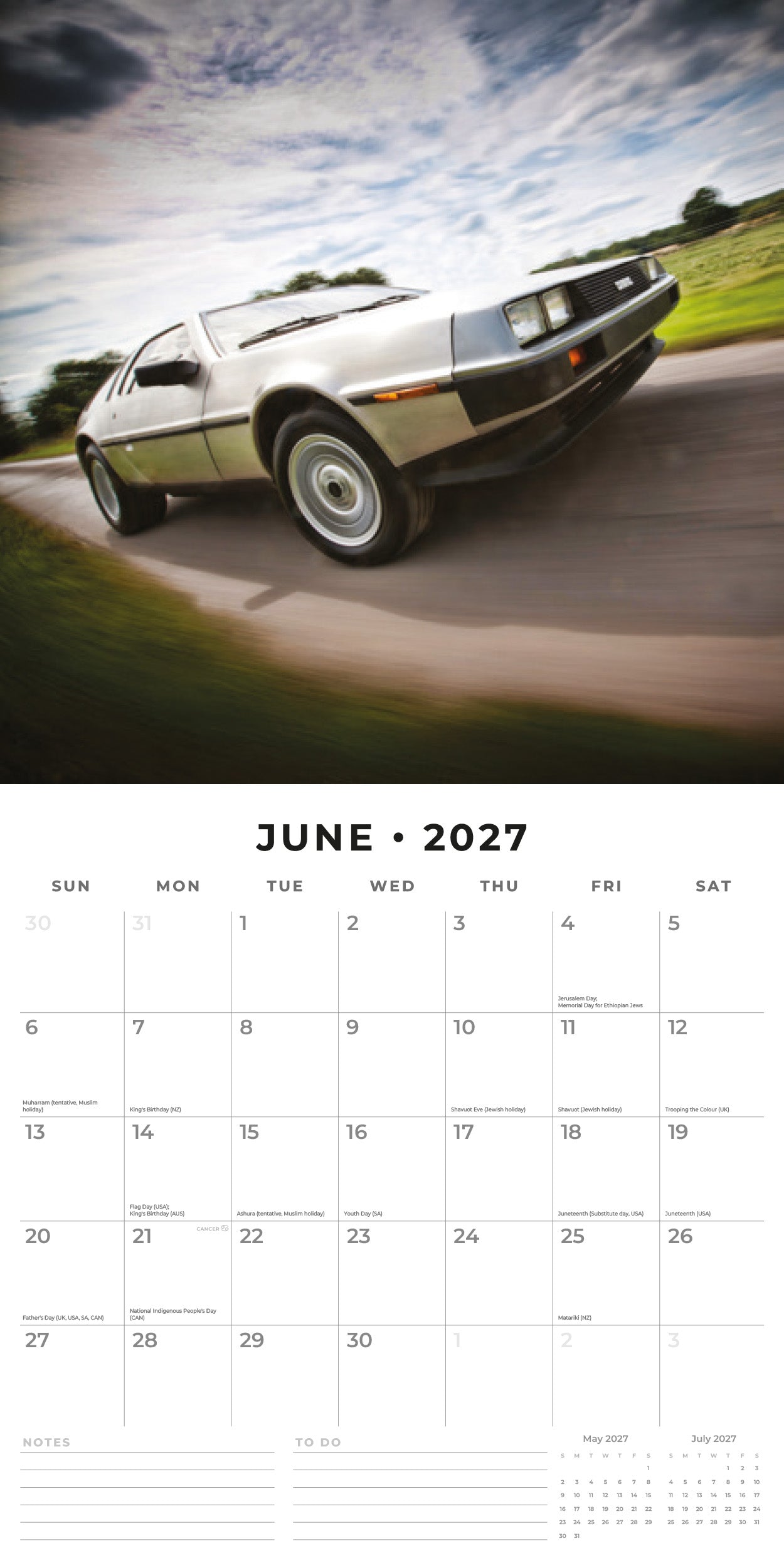 Red Robin 2027 Car Legends Monthly Wall Calendar | 12" x 12"