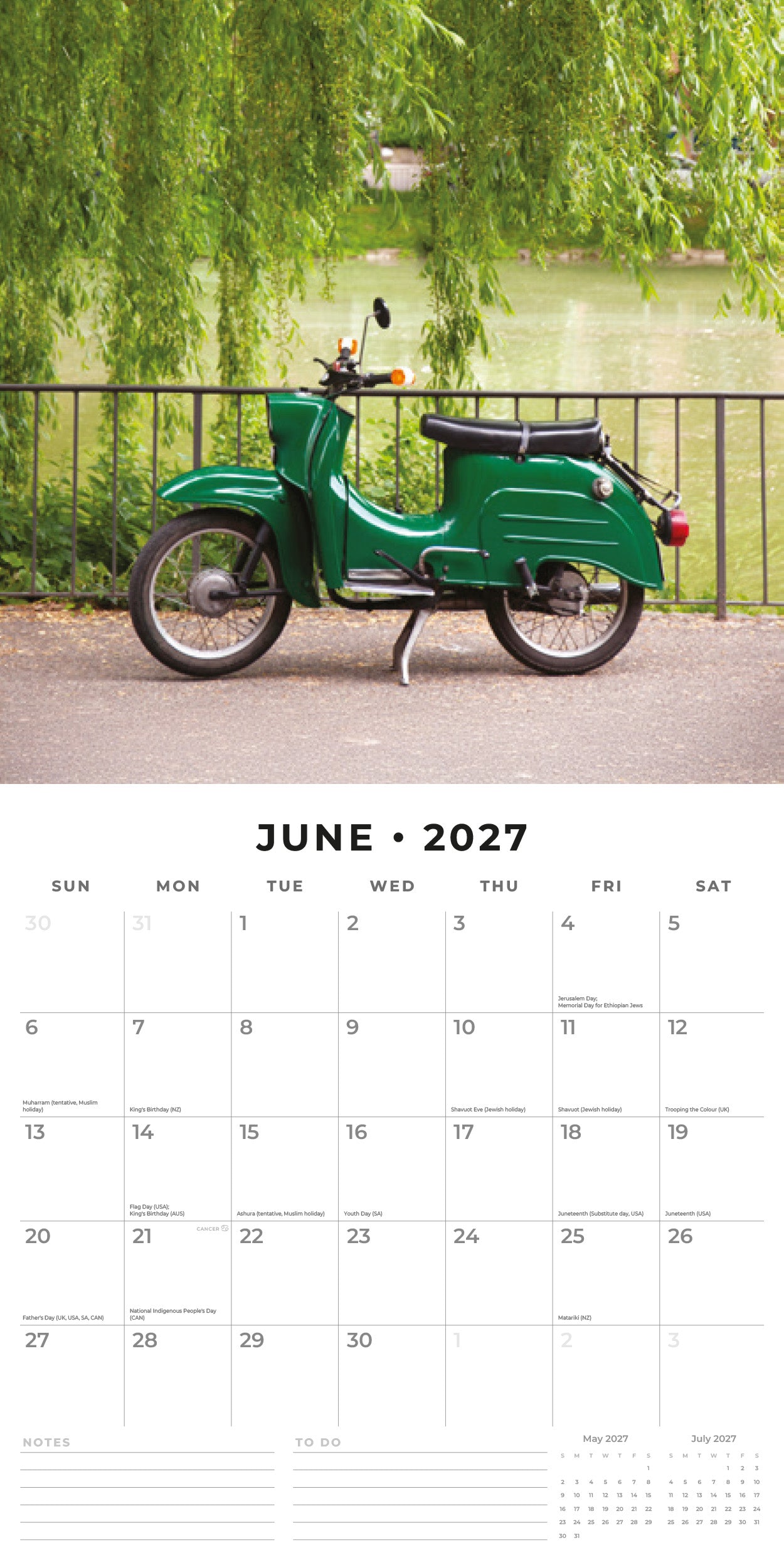 Red Robin 2027 Scooters Monthly Wall Calendar | 12" x 12"