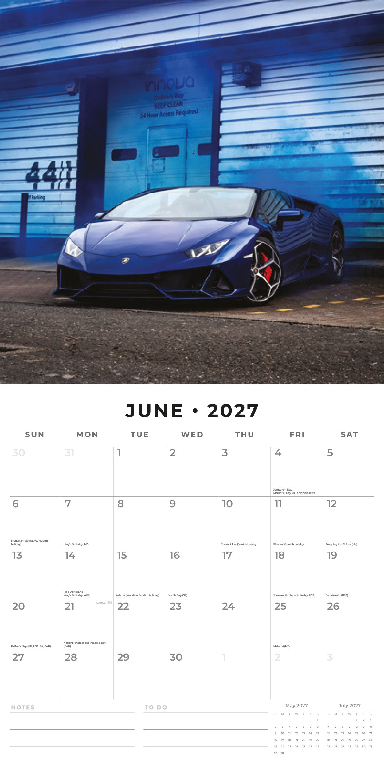 Red Robin 2027 Lamborghini Monthly Wall Calendar | 12" x 12"