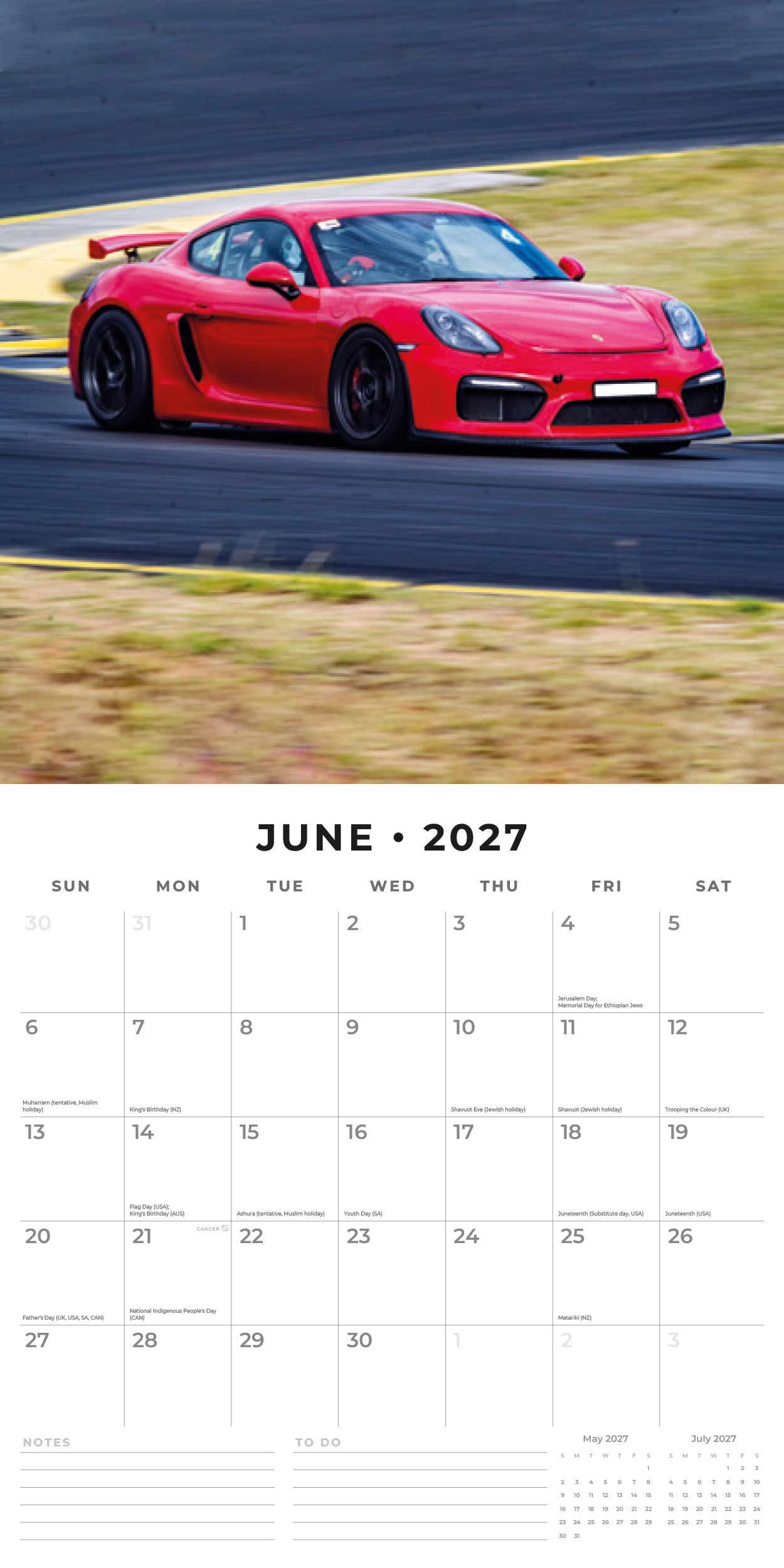 Red Robin 2027 Porsche Monthly Wall Calendar | 12" x 12"
