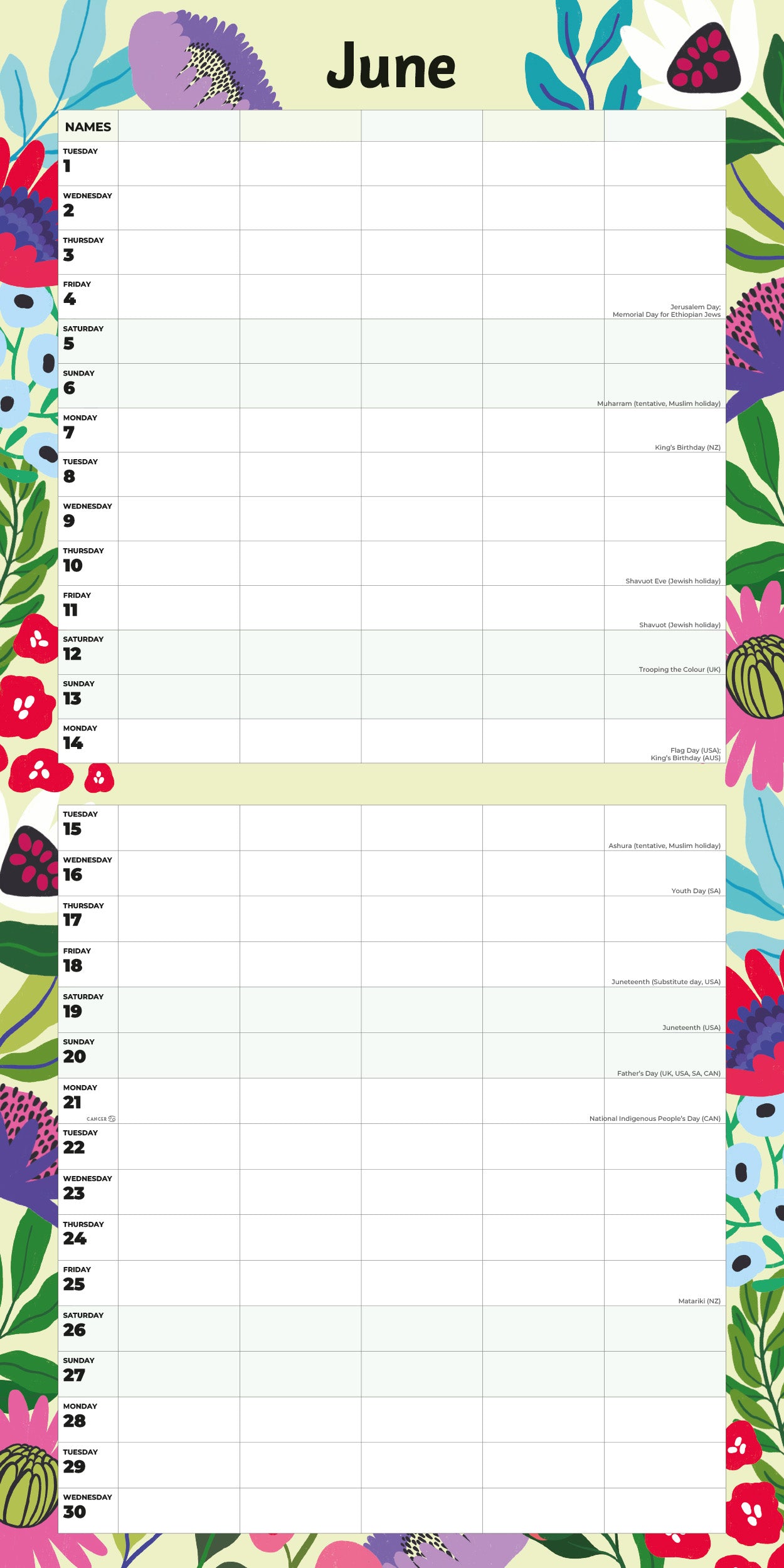 Red Robin 2027 Family Organizer - Floral Monthly Wall Calendar | 12" x 12"