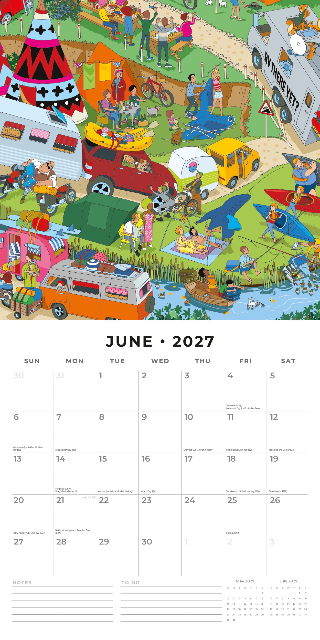 Red Robin 2027 Andy Tudor Puzzle Artwork Monthly Wall Calendar | 12" x 12"