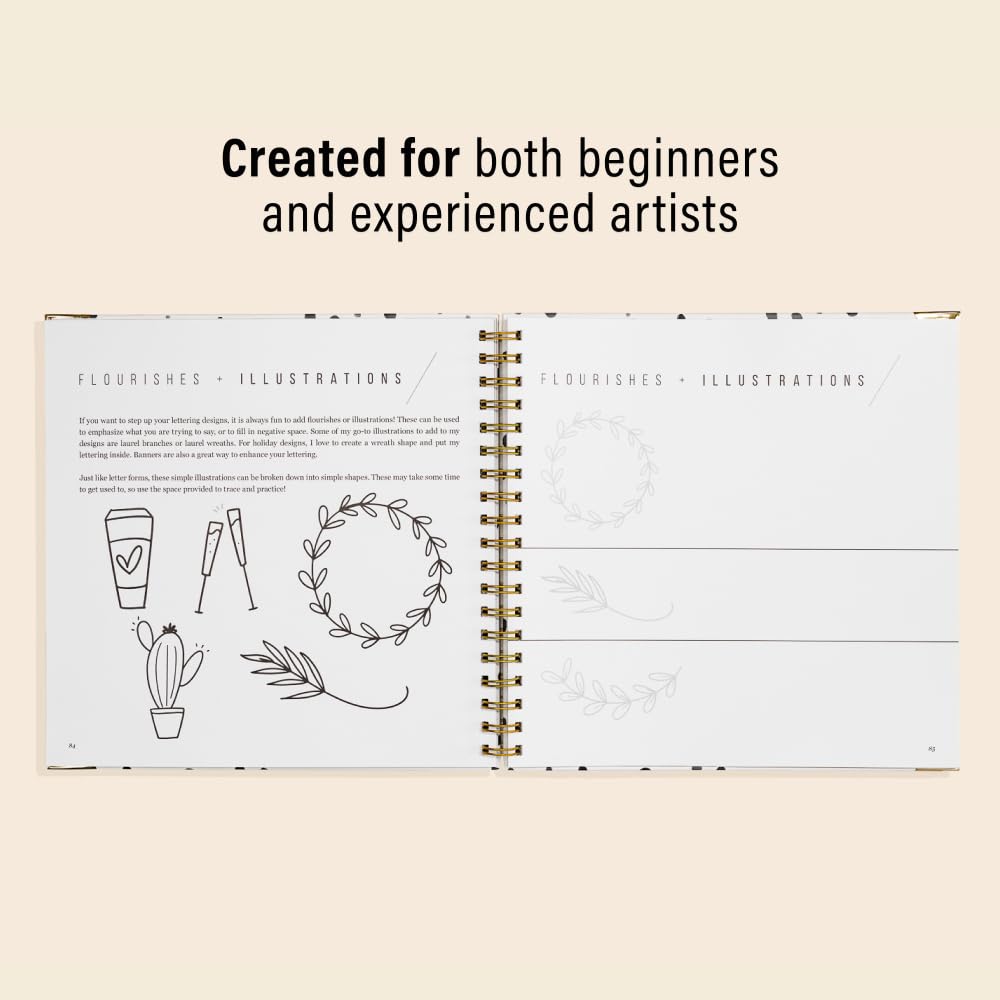 Hand Lettering 101: A Step-by-Step Calligraphy Workbook for Beginners (Gold Spiral-Bound Workbook with Gold Corner Protectors)
