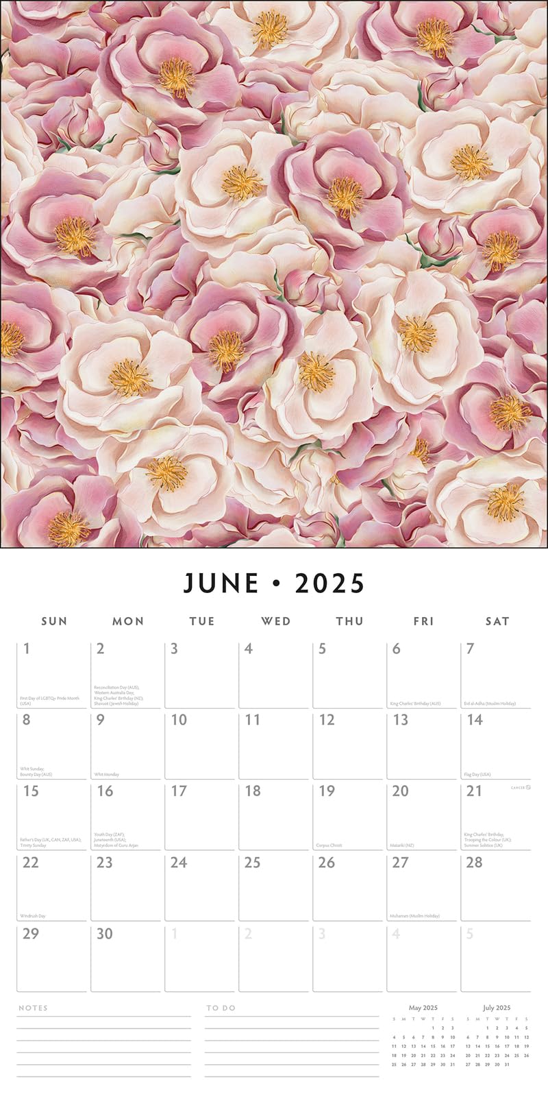 Red Robin 2025 Botanical Flowers Monthly Wall Calendar | 12" x 24" Open | Premium Thick & Sturdy Paper | Hangable 12 Month Calendar | Plastic Free | 4 Month Transition Page for 2024