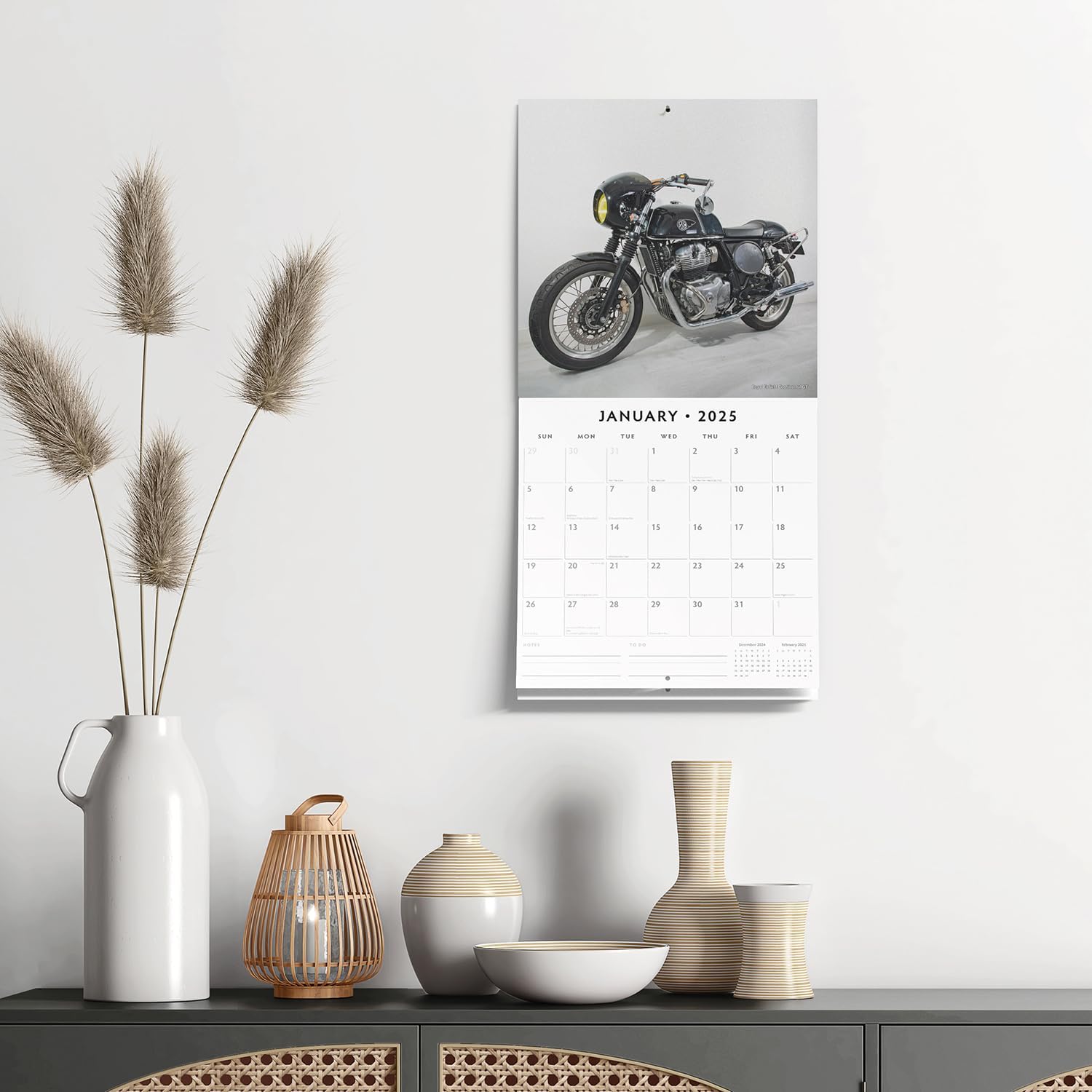 Red Robin 2025 Classic Bikes Monthly Wall Calendar | 12" x 24" Open | Premium Thick & Sturdy Paper | Hangable 12 Month Calendar | Plastic Free | 4 Month Transition Page for 2024