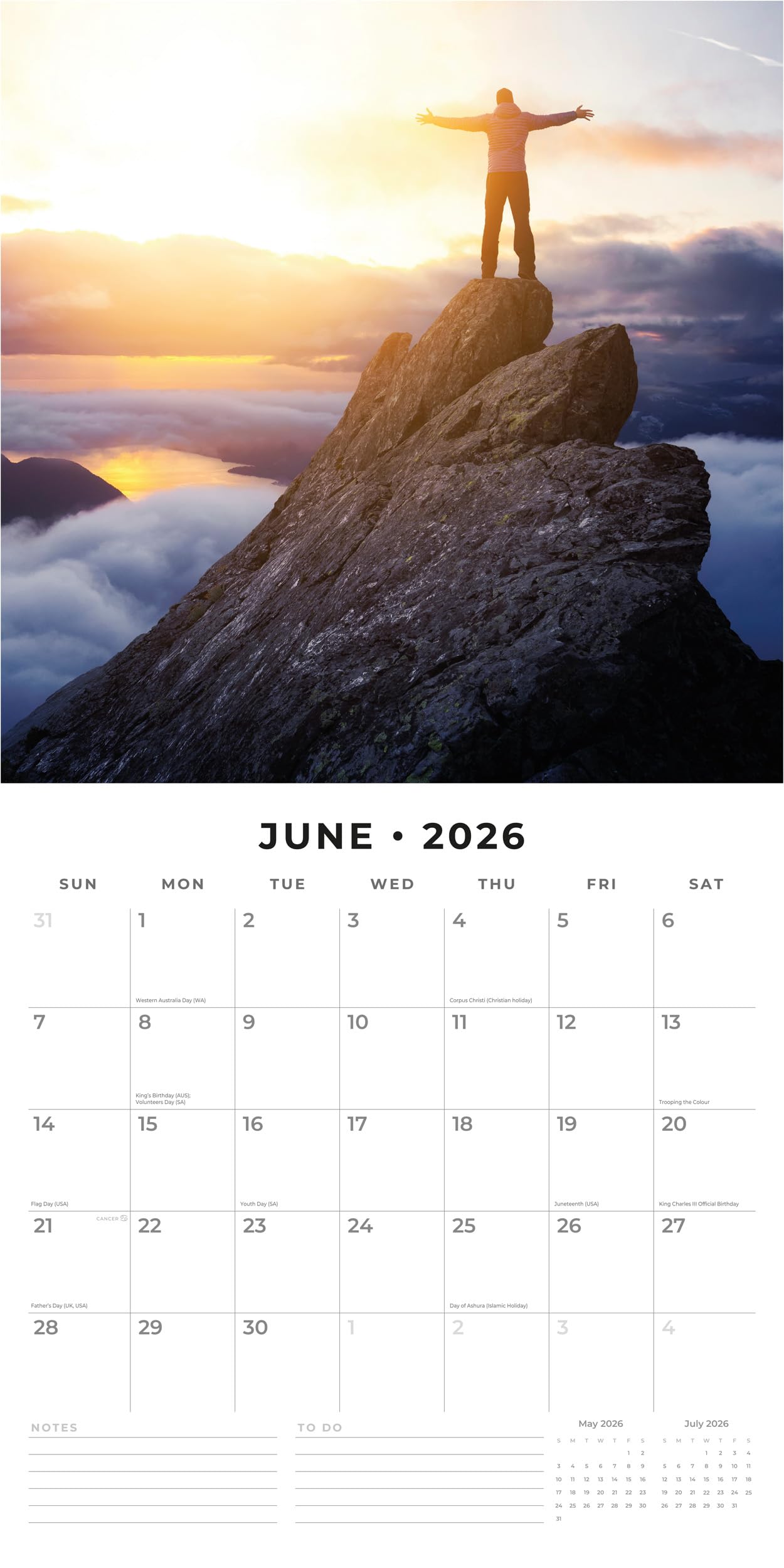 Red Robin 2027 Zen Monthly Wall Calendar | 12" x 12"