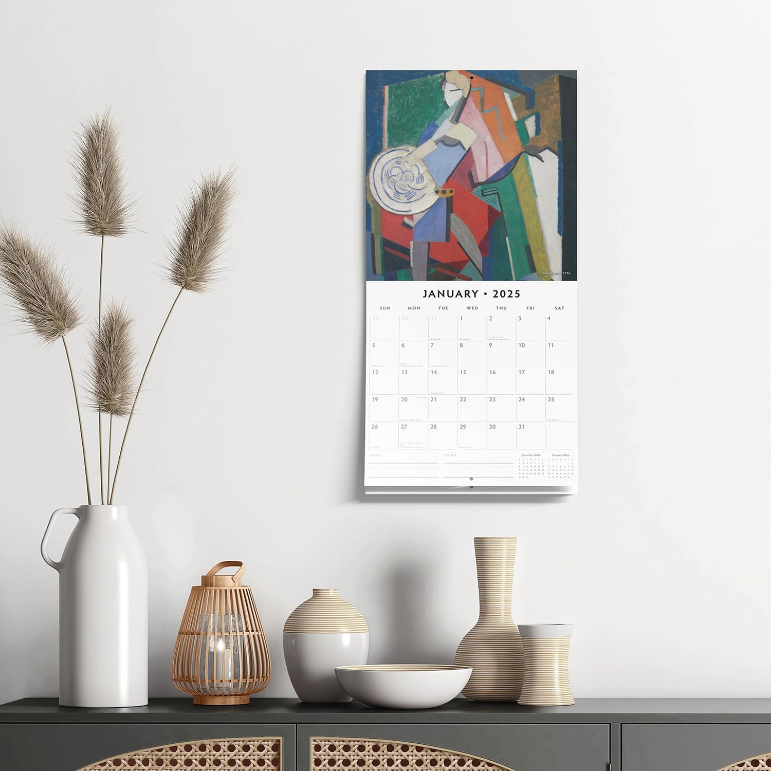 Red Robin 2025 Albert Gleizes Monthly Wall Calendar | 12" x 24" Open | Premium Thick & Sturdy Paper | Hangable 12 Month Calendar | Plastic Free | 4 Month Transition Page for 2024