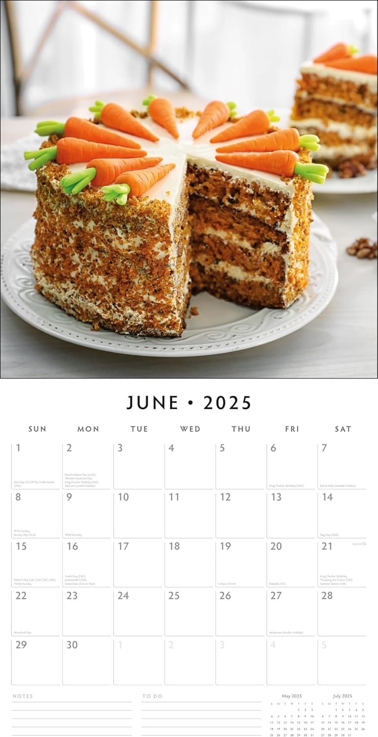 Red Robin 2025 Baking Monthly Wall Calendar | 12" x 24" Open | Premium Thick & Sturdy Paper | Hangable 12 Month Calendar | Plastic Free | 4 Month Transition Page for 2024