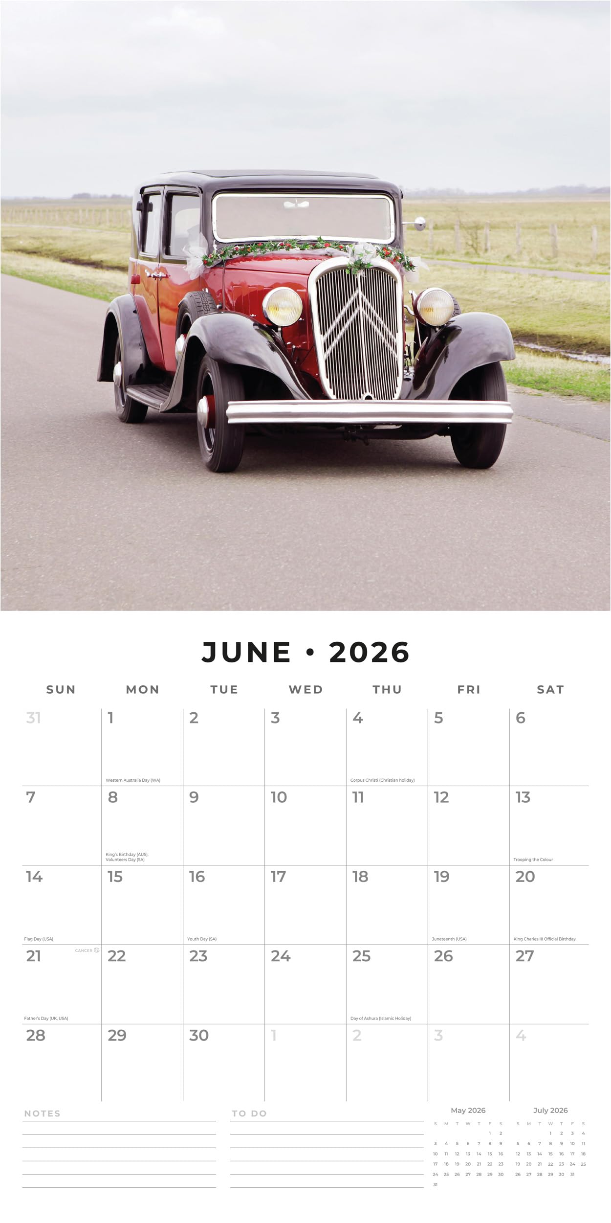 Red Robin 2027 Tractors Monthly Wall Calendar | 12" x 12"