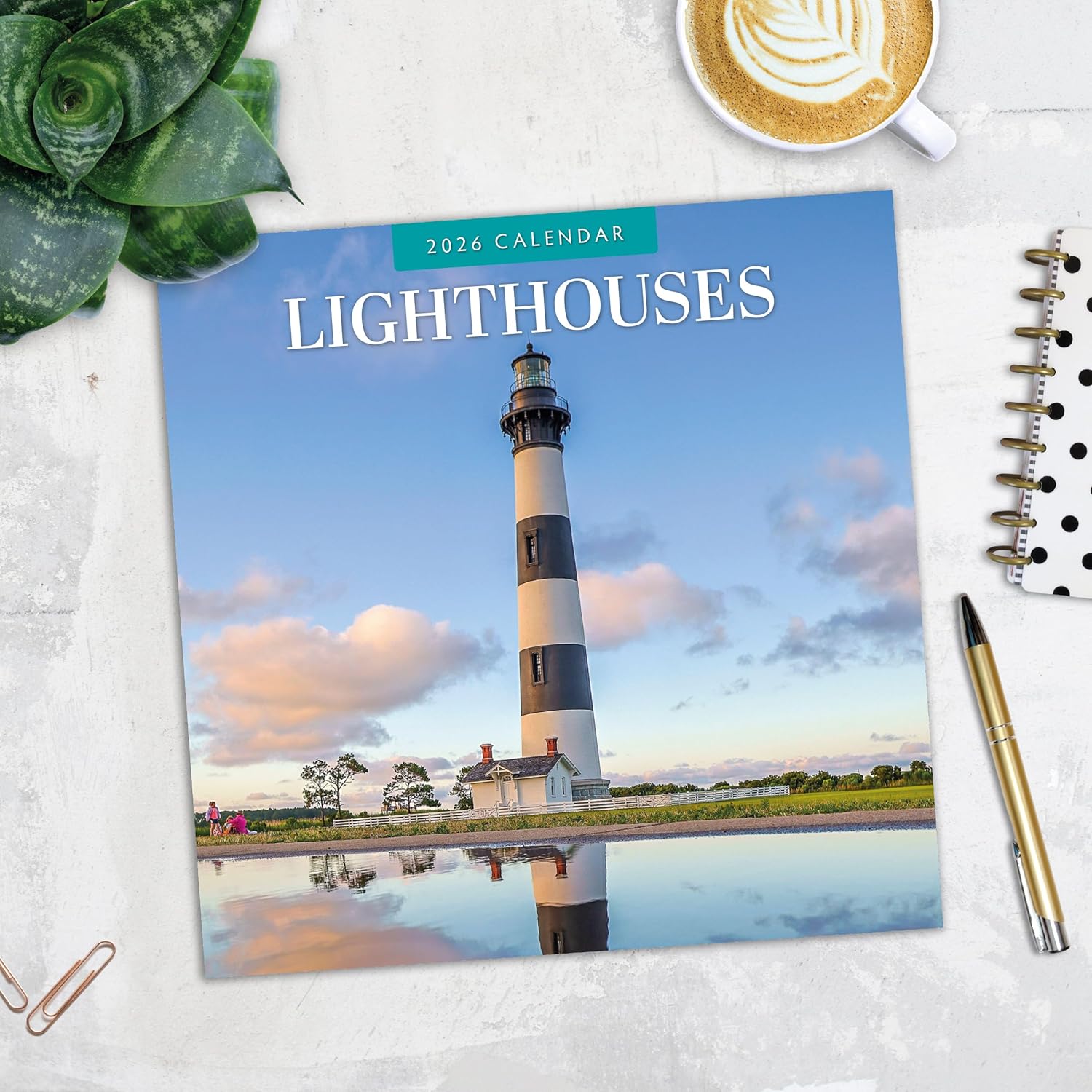 Red Robin 2026 Lighthouses Monthly Wall Calendar | 12" x 24" Open | Premium Thick & Sturdy Paper | Hangable 12 Month Calendar | Lined Notes & To Do Area | Vivid Images | Plastic Free