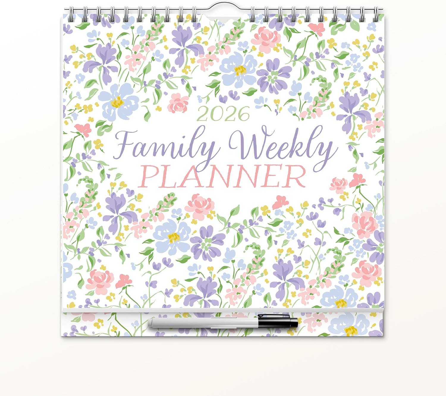 Red Robin 2026 Weekly Family Planner | Includes Pen & Stickers | 12" x 24" Open | Premium Thick & Sturdy Paper | Hangable 12 Month Calendar | Lined Notes & To Do Area | Plastic Free