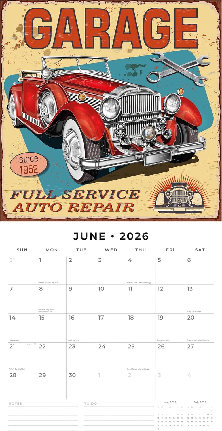 Red Robin 2026 Retro Monthly Wall Calendar | 12" x 24" Open | Premium Thick & Sturdy Paper | Hangable 12 Month Calendar | Lined Notes & To Do Area | Vivid Images | Plastic Free