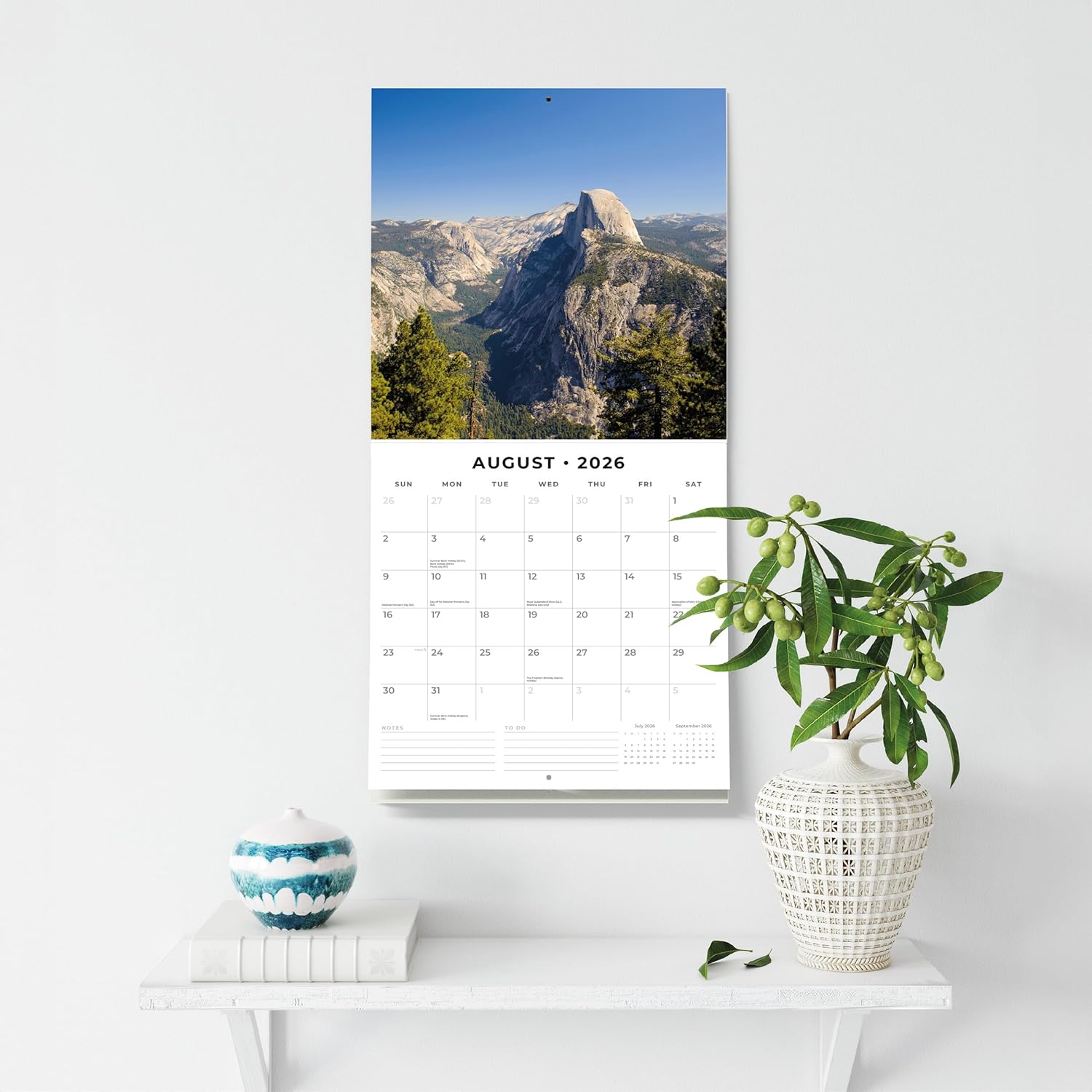 Red Robin 2026 National Parks of America Monthly Wall Calendar | 12" x 24" Open | Premium Thick & Sturdy Paper | Hangable 12 Month Calendar | Lined Notes & To Do Area | Vivid Images | Plastic Free