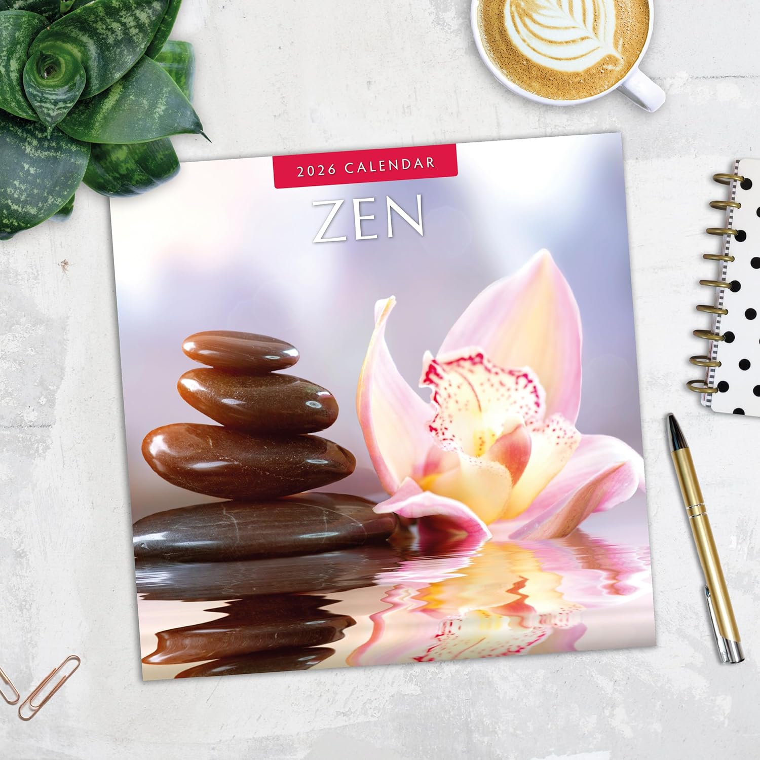 Red Robin 2026 Zen Monthly Wall Calendar | 12" x 24" Open | Premium Thick & Sturdy Paper | Hangable 12 Month Calendar | Lined Notes & To Do Area | Vivid Images | Plastic Free