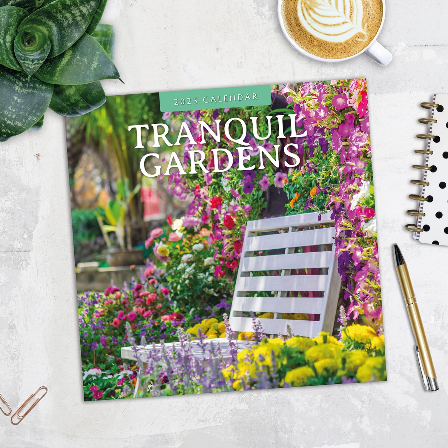 Red Robin 2025 Tranquil Gardens Monthly Wall Calendar | 12" x 24" Open | Premium Thick & Sturdy Paper | Hangable 12 Month Calendar | Plastic Free | 4 Month Transition Page for 2024