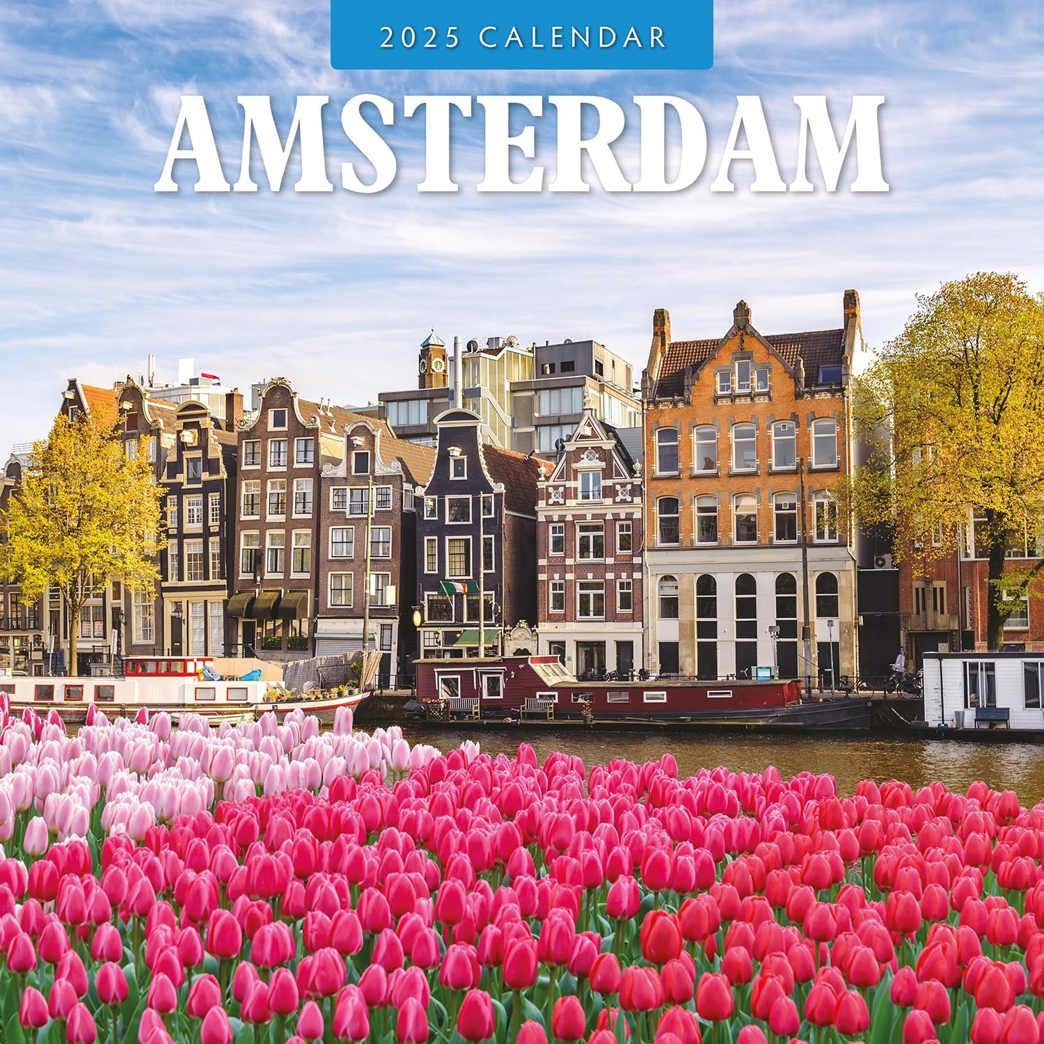 Red Robin 2025 Amsterdam Monthly Wall Calendar | 12" x 24" Open | Premium Thick & Sturdy Paper | Hangable 12 Month Calendar | Plastic Free | 4 Month Transition Page for 2024