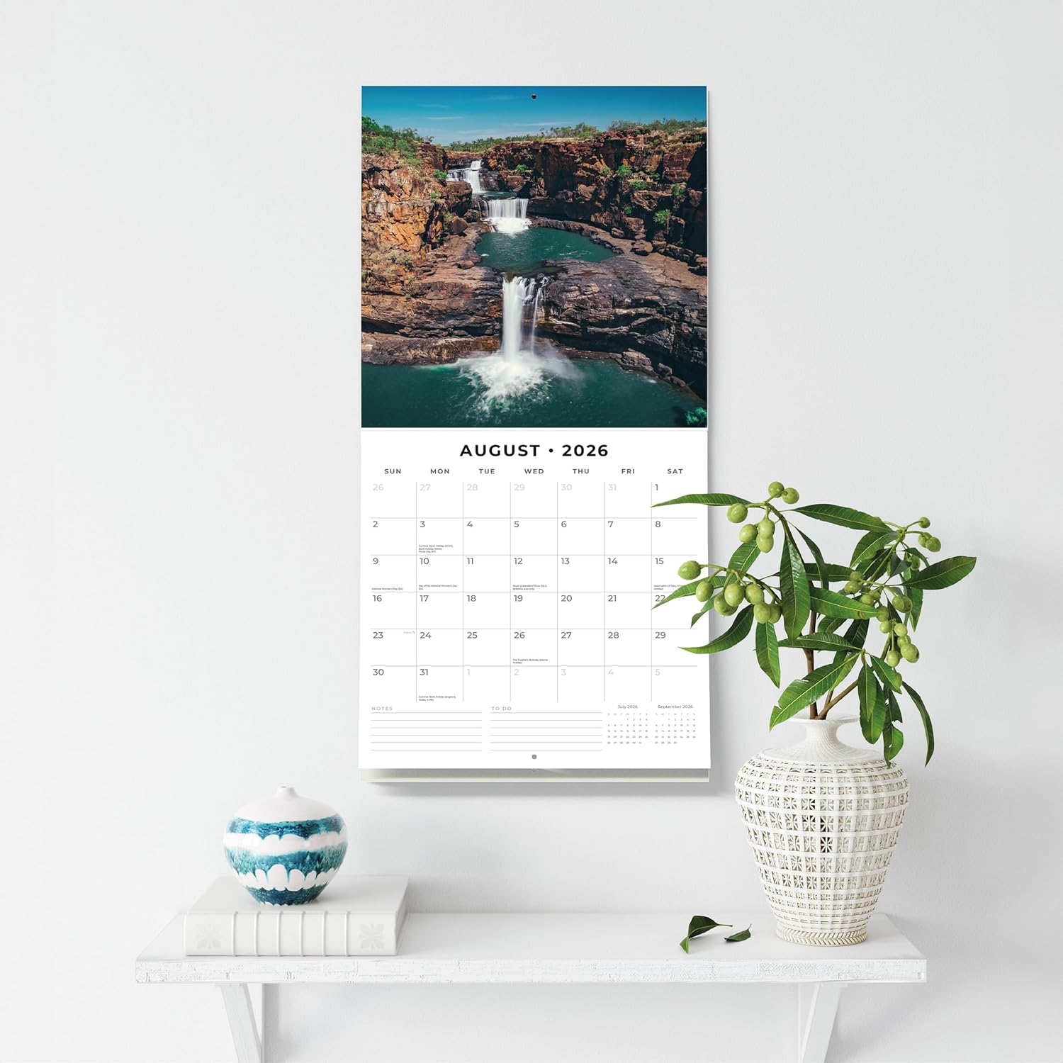 Red Robin 2026 Landmarks of Australia Monthly Wall Calendar | 12" x 24" Open | Premium Thick & Sturdy Paper | Hangable 12 Month Calendar | Lined Notes & To Do Area | Vivid Images | Plastic Free