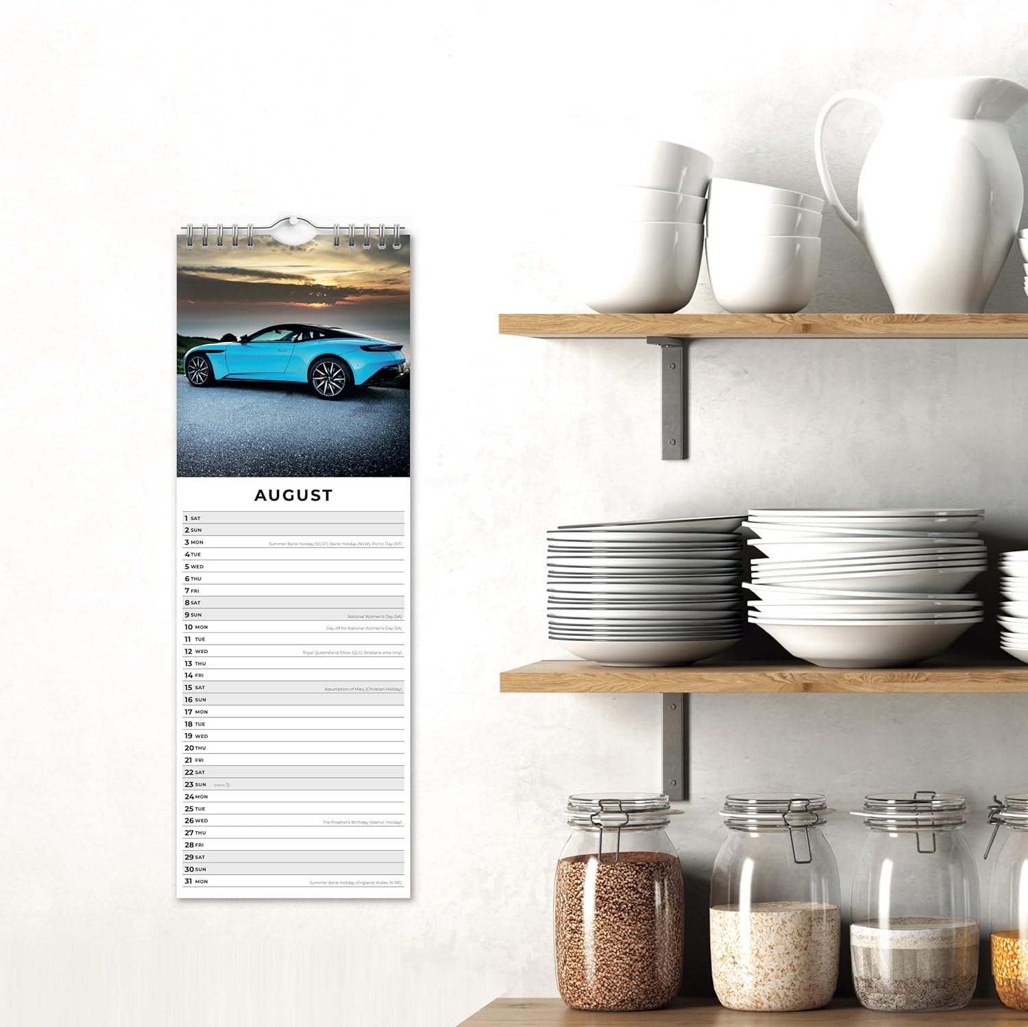 Red Robin 2026 Dream Cars Monthly Slim Calendar | 6" x 16" Open | Premium Thick & Sturdy Paper | Tall Hangable 12 Month Calendar | Vivid Images | Plastic Free | Wire Spiral