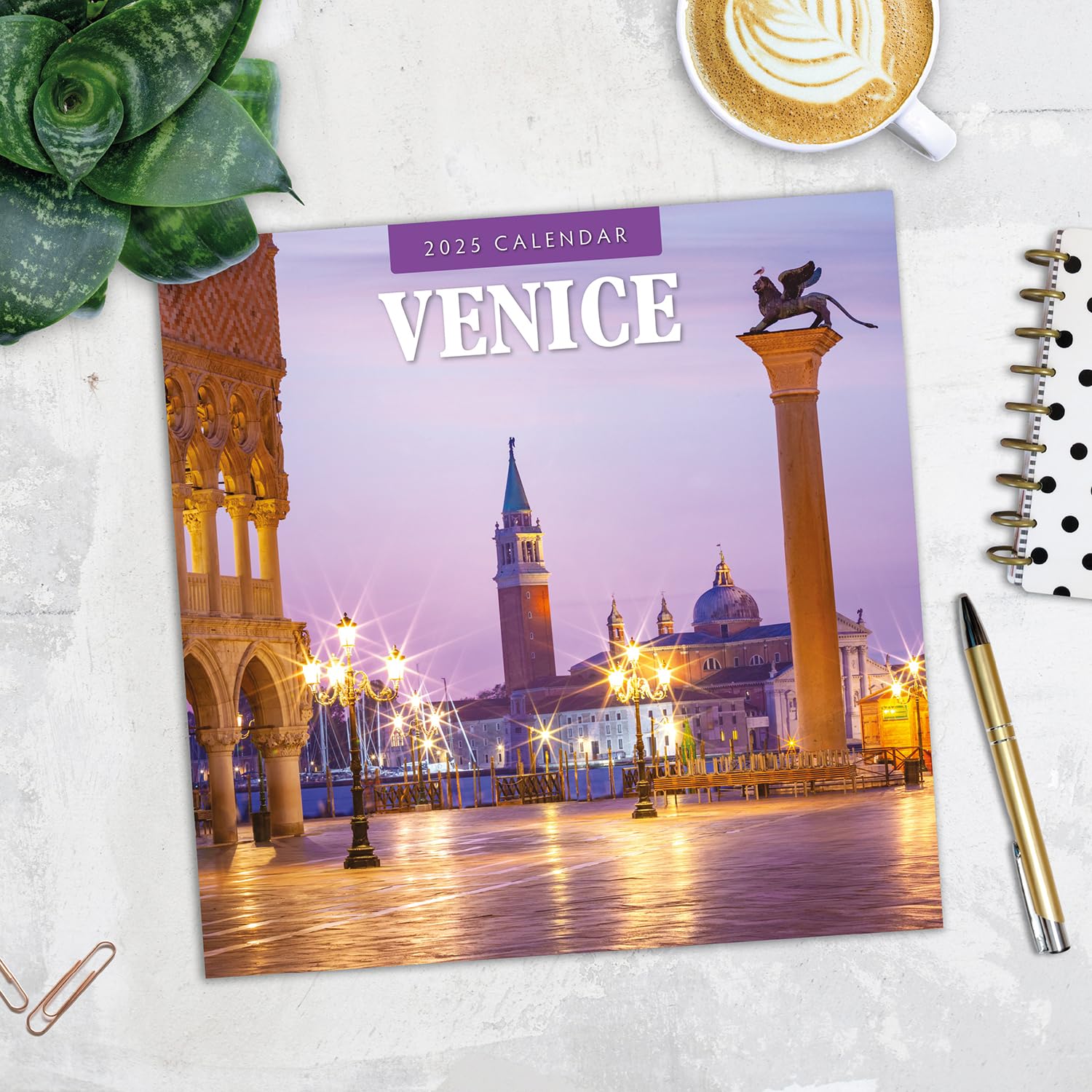 Red Robin 2025 Venice Monthly Wall Calendar | 12" x 24" Open | Premium Thick & Sturdy Paper | Hangable 12 Month Calendar | Plastic Free | 4 Month Transition Page for 2024
