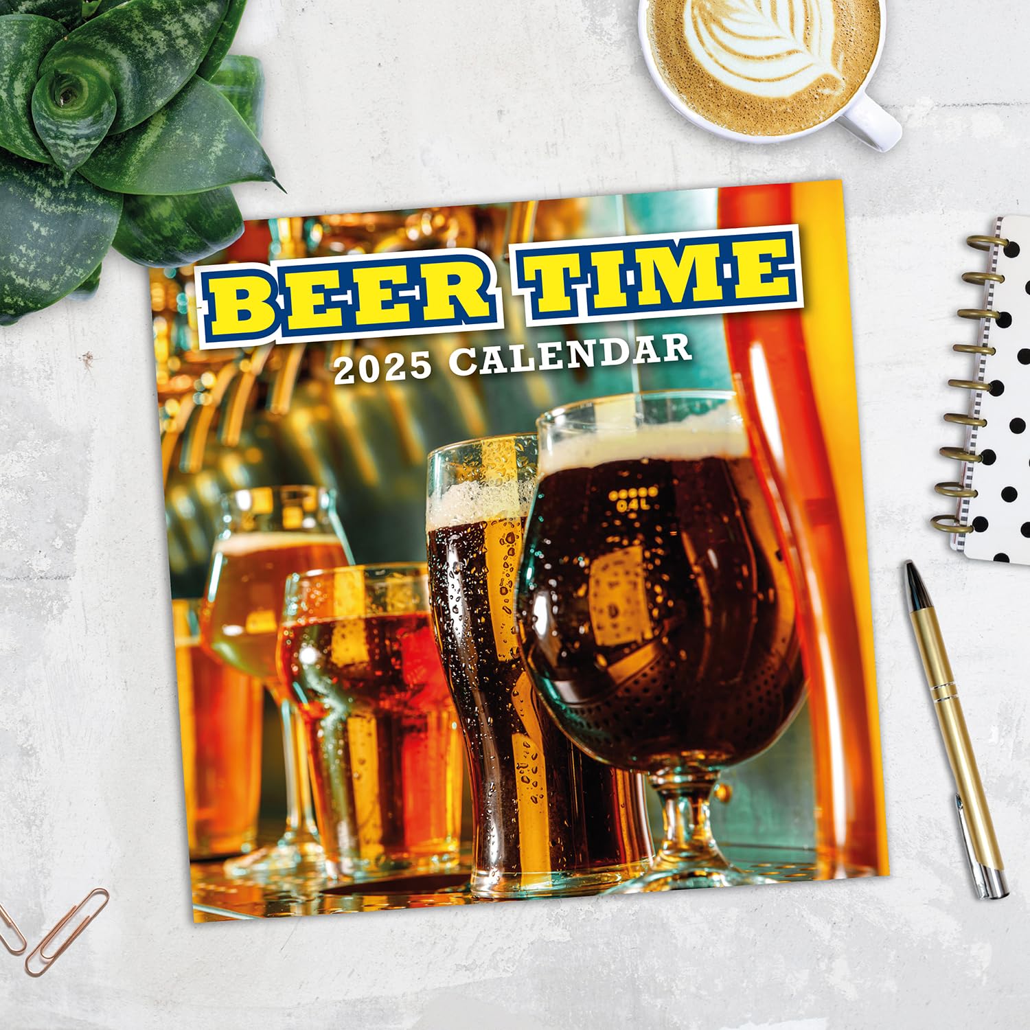 Red Robin 2025 Beer Time Monthly Wall Calendar | 12" x 24" Open | Premium Thick & Sturdy Paper | Hangable 12 Month Calendar | Plastic Free | 4 Month Transition Page for 2024