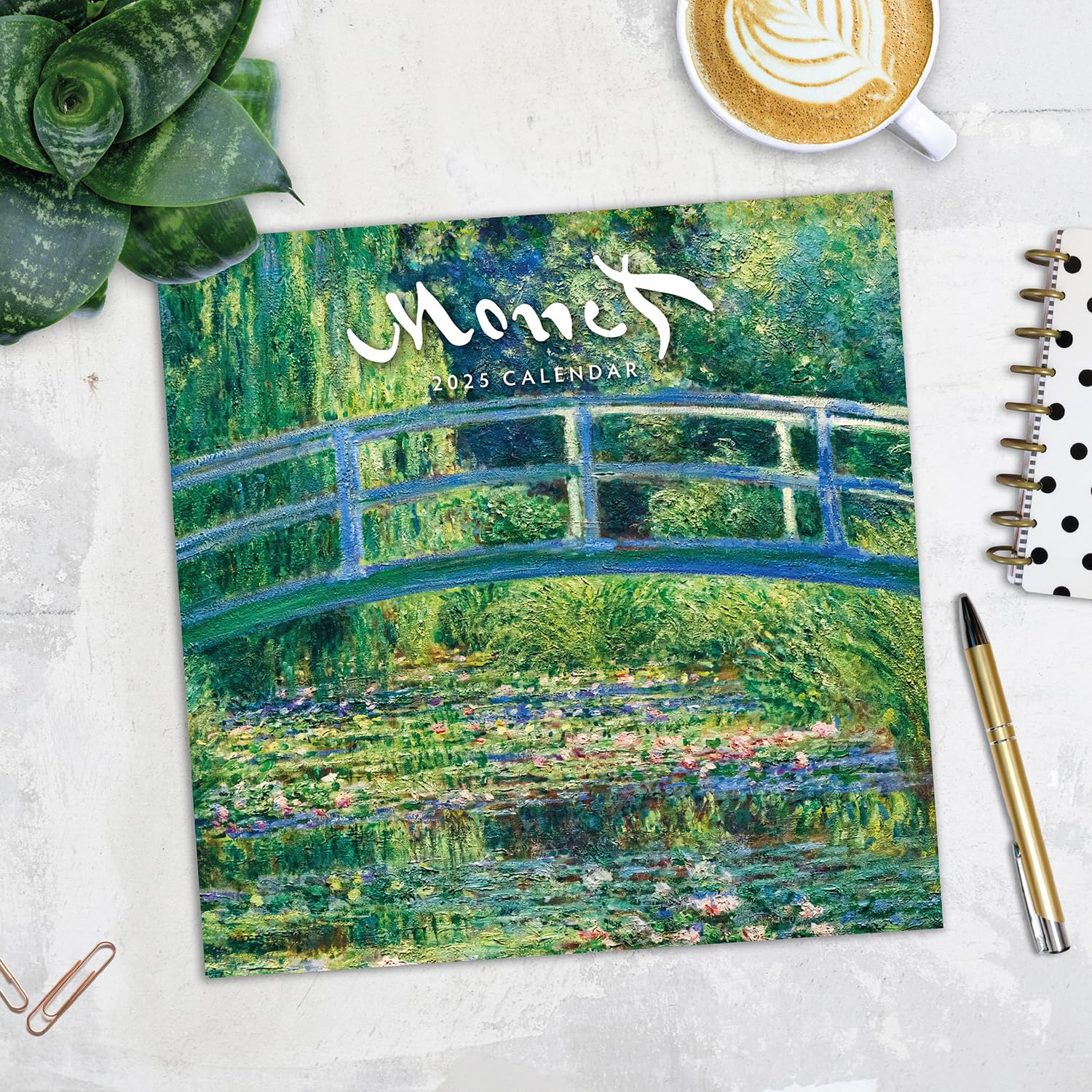 Red Robin 2025 Monet Monthly Wall Calendar | 12" x 24" Open | Premium Thick & Sturdy Paper | Hangable 12 Month Calendar | Plastic Free | 4 Month Transition Page for 2024