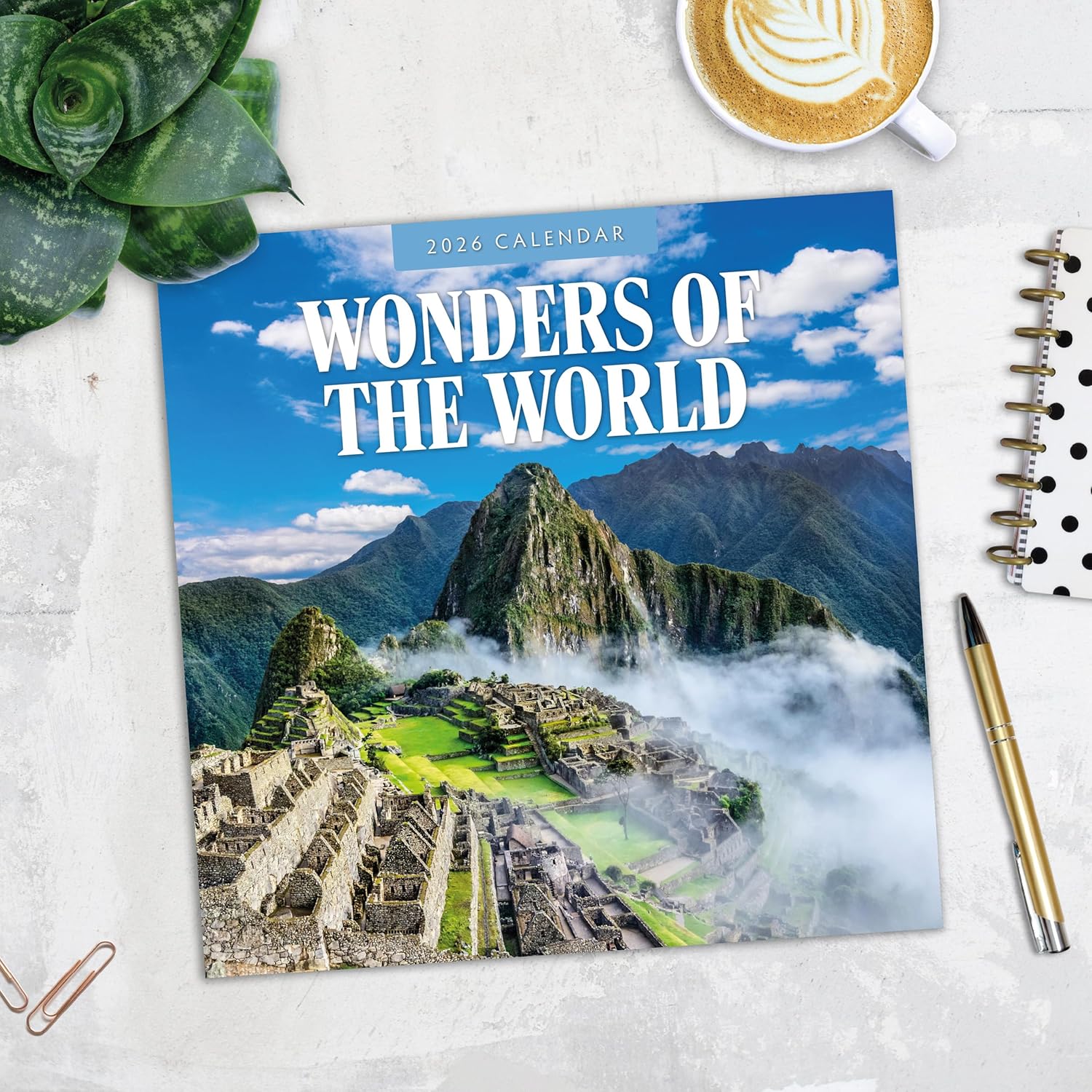 Red Robin 2026 Wonders of the World Monthly Wall Calendar | 12" x 24" Open | Premium Thick & Sturdy Paper | Hangable 12 Month Calendar | Lined Notes & To Do Area | Vivid Images | Plastic Free
