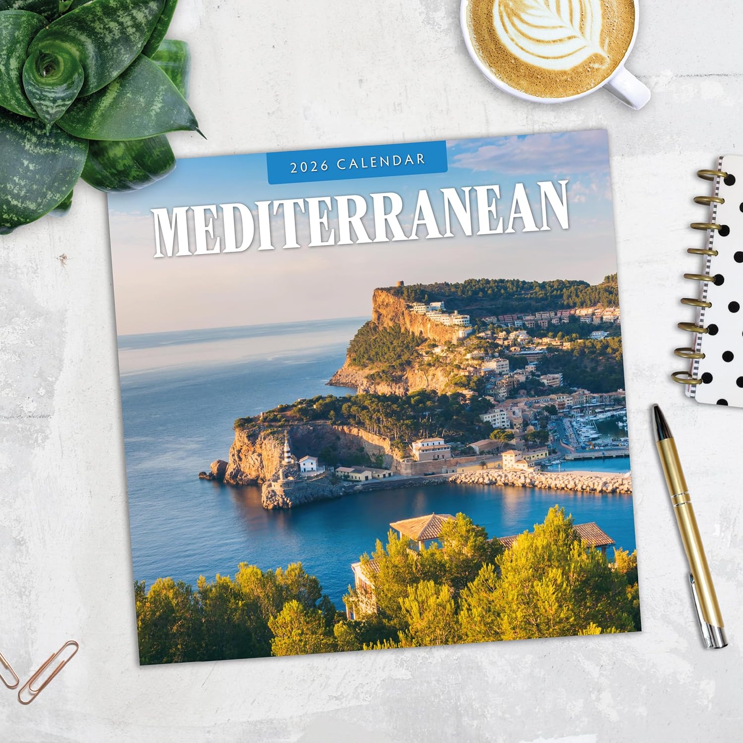 Red Robin 2026 Mediterranean Monthly Wall Calendar | 12" x 24" Open | Premium Thick & Sturdy Paper | Hangable 12 Month Calendar | Lined Notes & To Do Area | Vivid Images | Plastic Free
