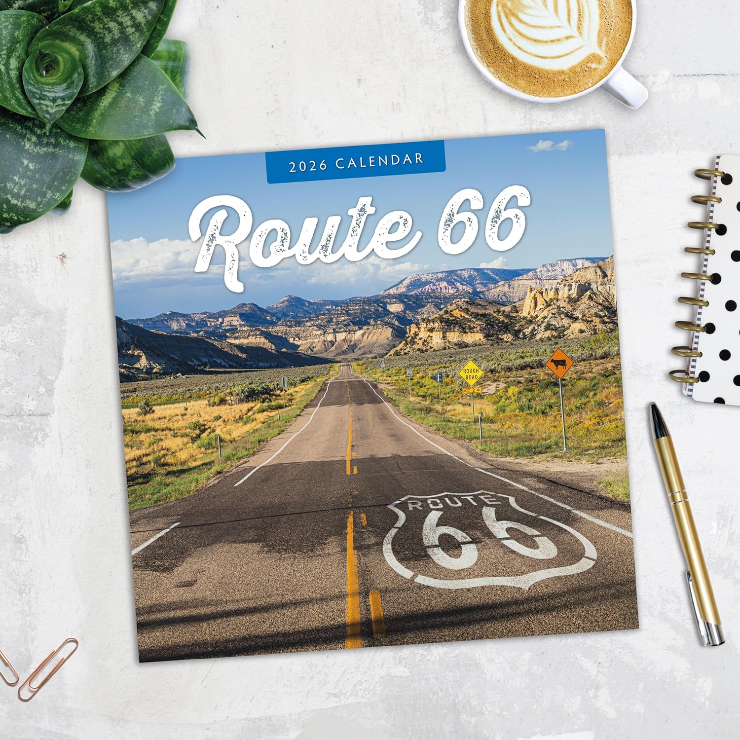 Red Robin 2026 Route 66 Monthly Wall Calendar | 12" x 24" Open | Premium Thick & Sturdy Paper | Hangable 12 Month Calendar | Lined Notes & To Do Area | Vivid Images | Plastic Free