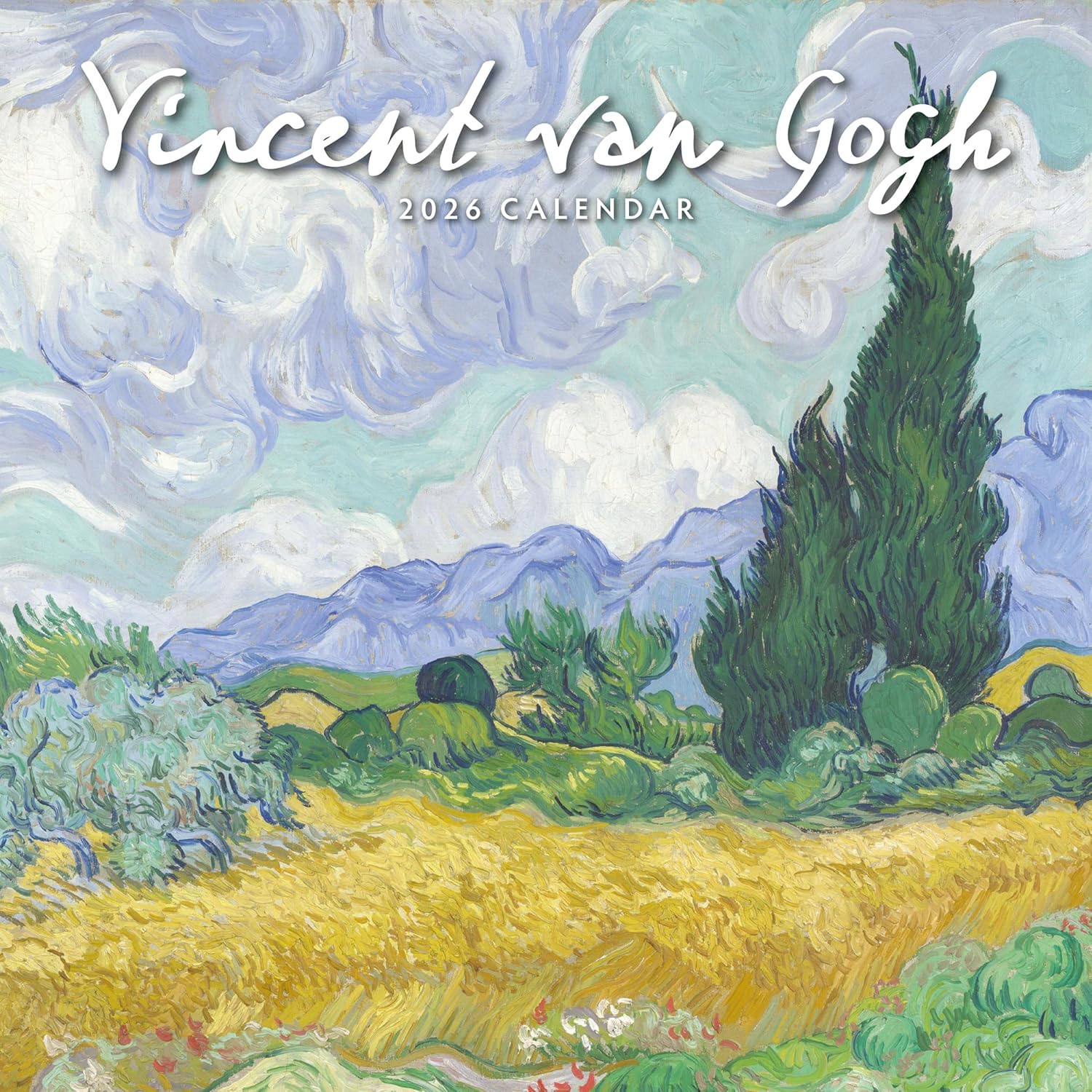 Red Robin 2026 Van Gogh Monthly Wall Calendar | 12" x 24" Open | Premium Thick & Sturdy Paper | Hangable 12 Month Calendar | Lined Notes & To Do Area | Vivid Images | Plastic Free