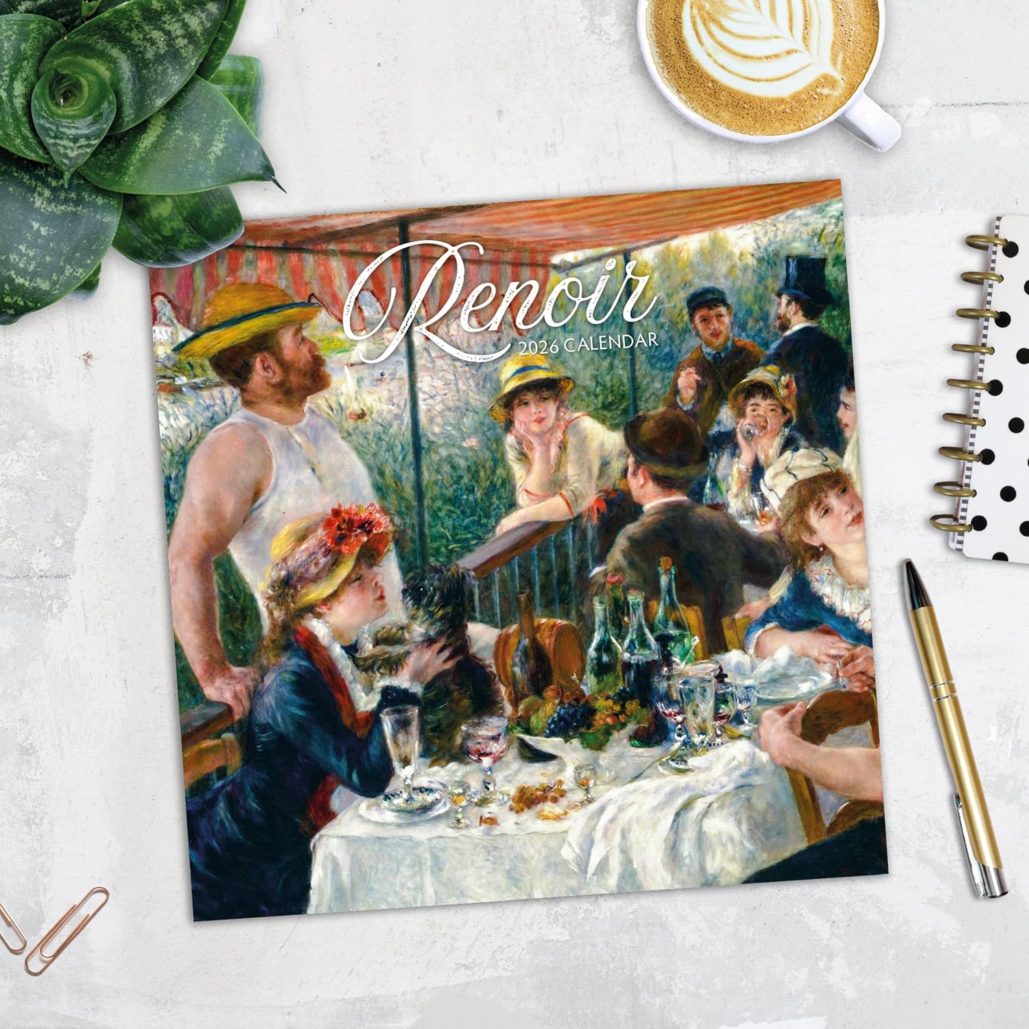 Red Robin 2026 Renoir Monthly Wall Calendar | 12" x 24" Open | Premium Thick & Sturdy Paper | Hangable 12 Month Calendar | Lined Notes & To Do Area | Vivid Images | Plastic Free