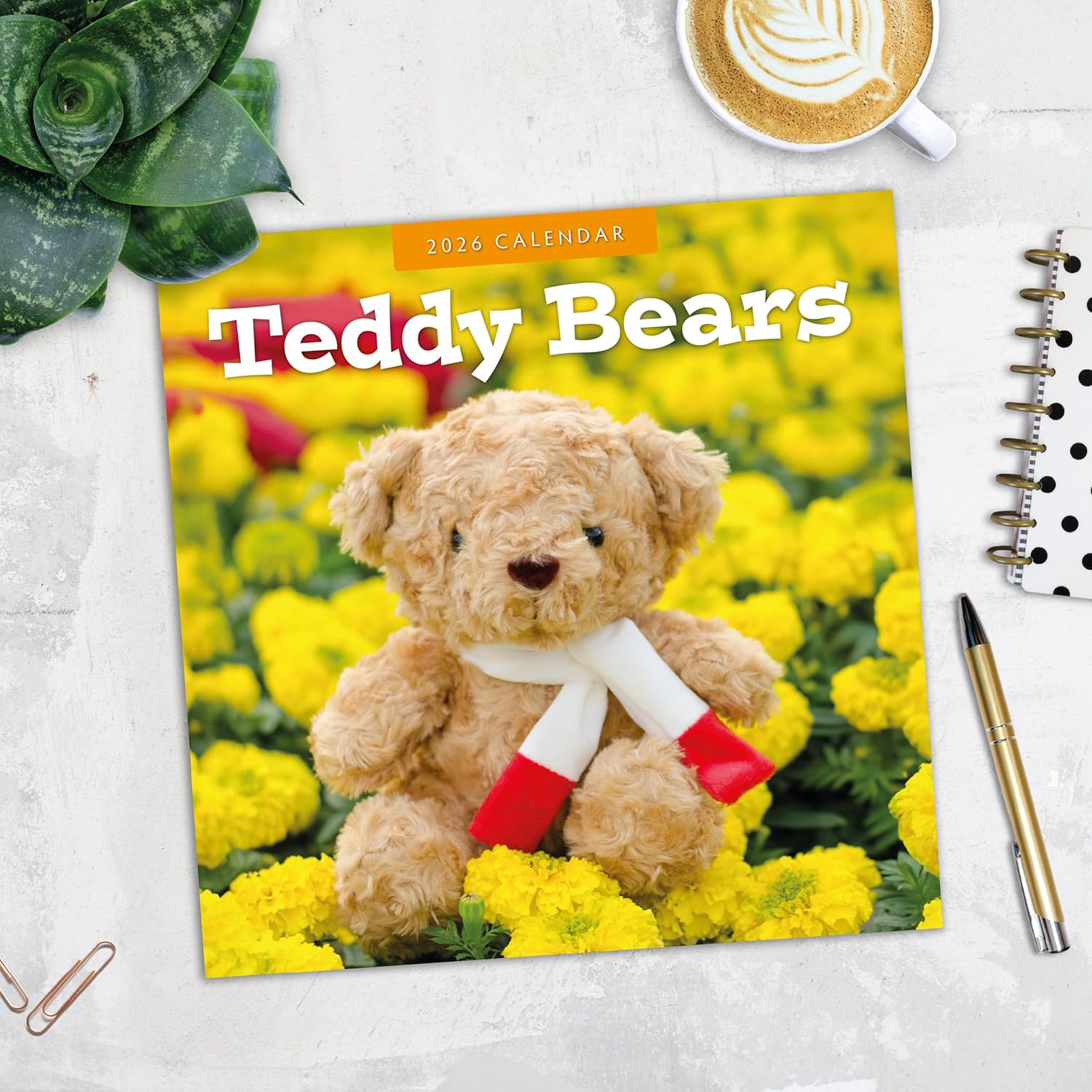 Red Robin 2026 Teddy Bears Monthly Wall Calendar | 12" x 24" Open | Premium Thick & Sturdy Paper | Hangable 12 Month Calendar | Lined Notes & To Do Area | Vivid Images | Plastic Free