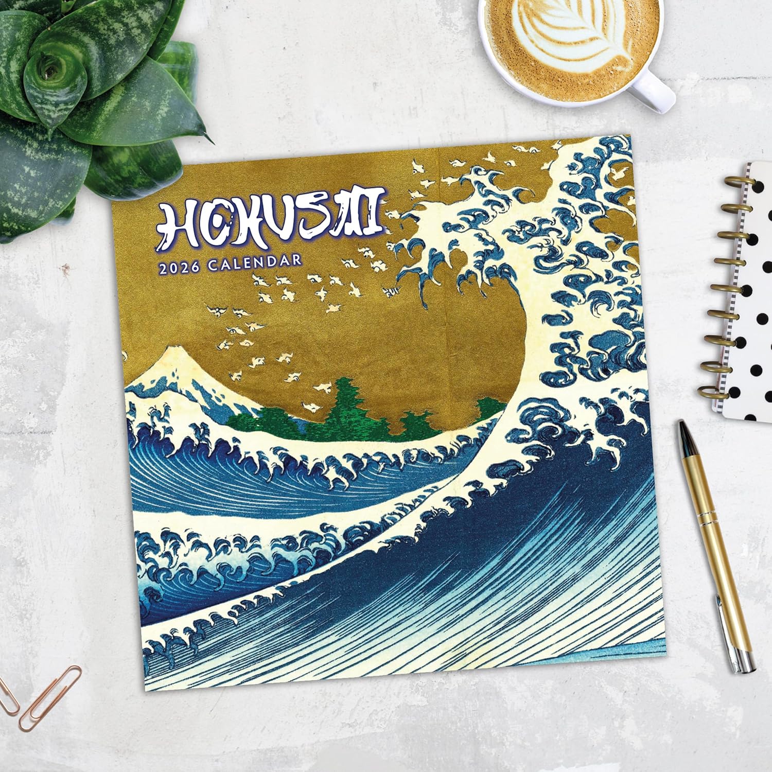 Red Robin 2026 Hokusai Monthly Wall Calendar | 12" x 24" Open | Premium Thick & Sturdy Paper | Hangable 12 Month Calendar | Lined Notes & To Do Area | Vivid Images | Plastic Free