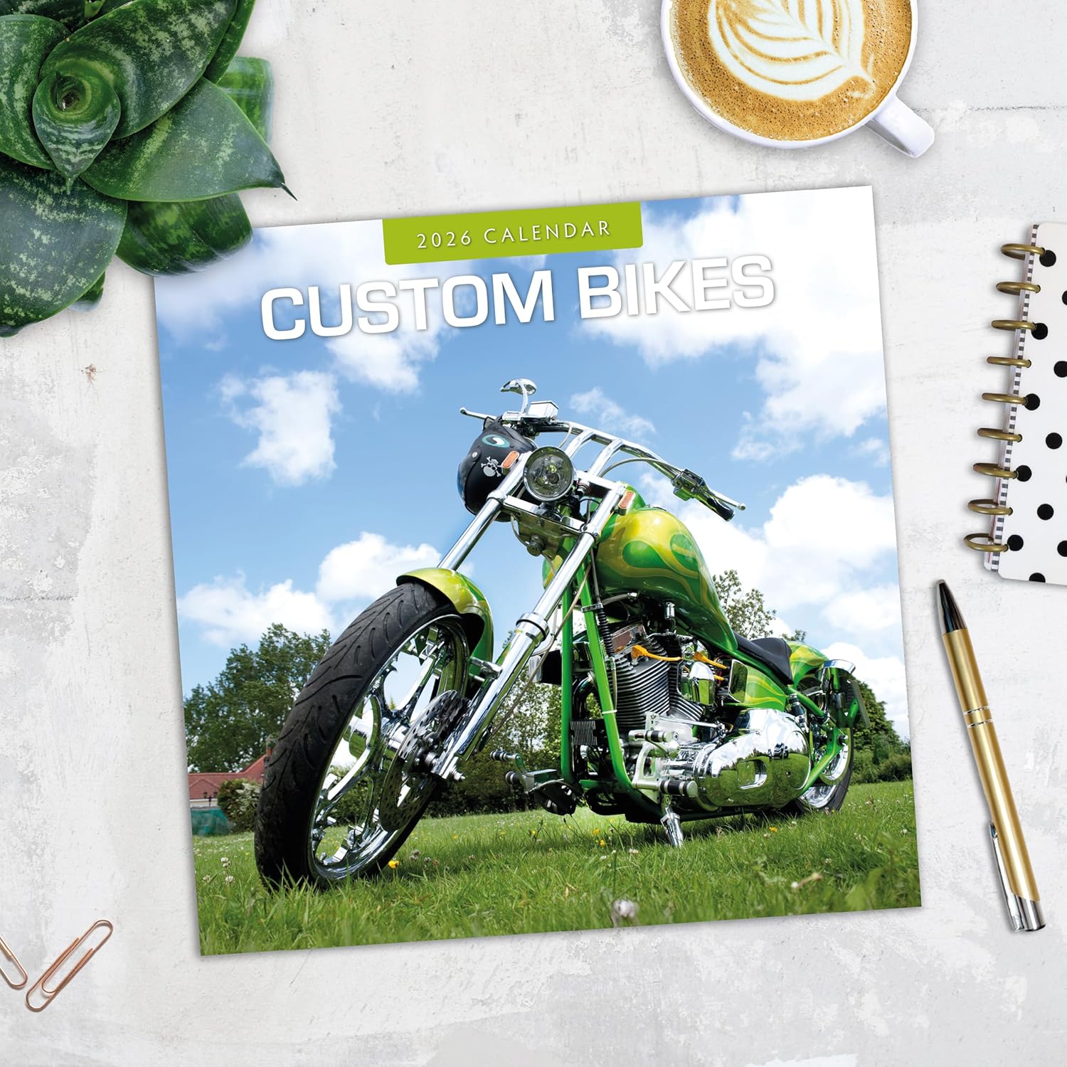 Red Robin 2026 Custom Bikes Monthly Wall Calendar | 12" x 24" Open | Premium Thick & Sturdy Paper | Hangable 12 Month Calendar | Lined Notes & To Do Area | Vivid Images | Plastic Free