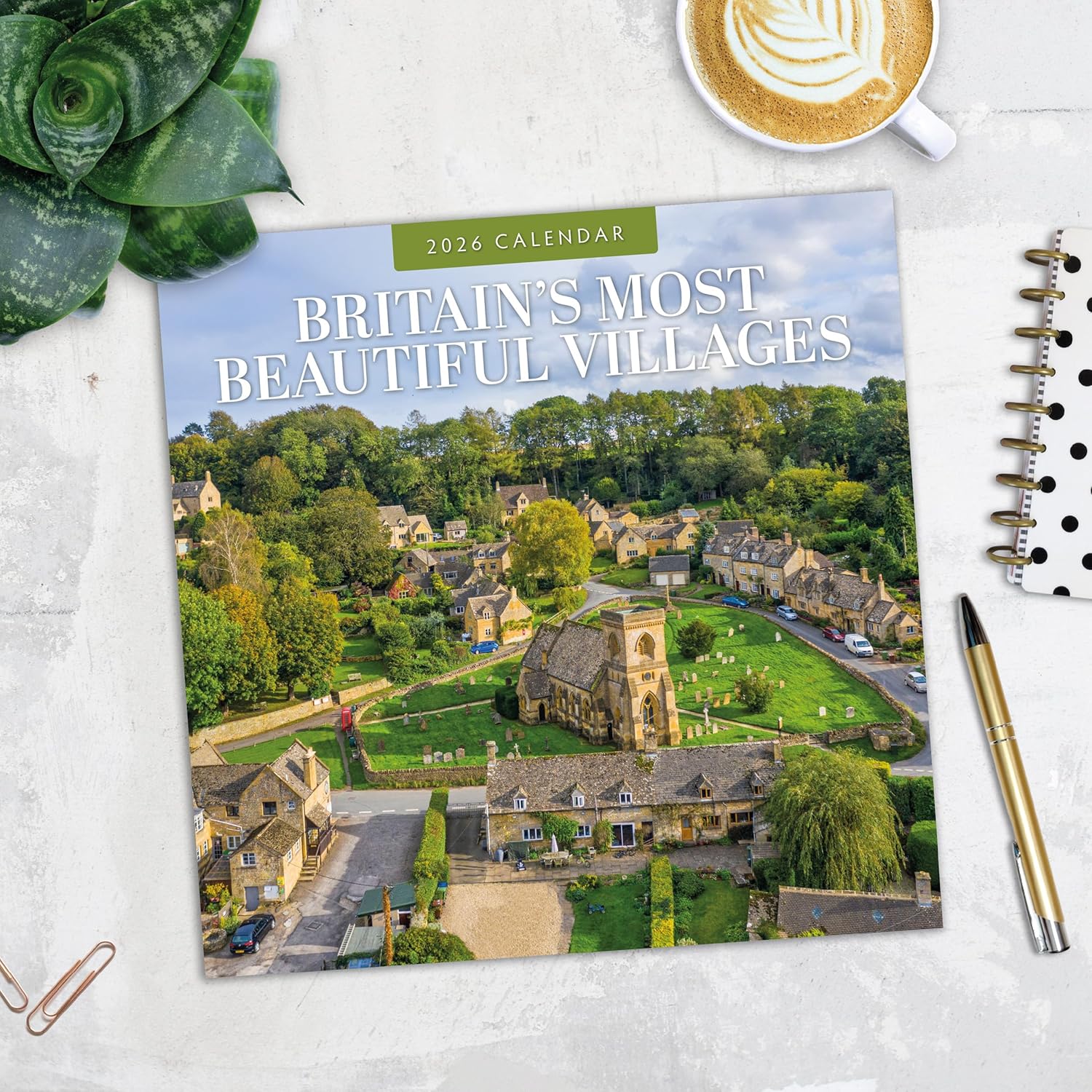 Red Robin 2026 Britain's Most Beautiful Villages Monthly Wall Calendar | 12" x 24" Open | Premium Thick & Sturdy Paper | Hangable 12 Month Calendar | Lined Notes & To Do Area | Plastic Free