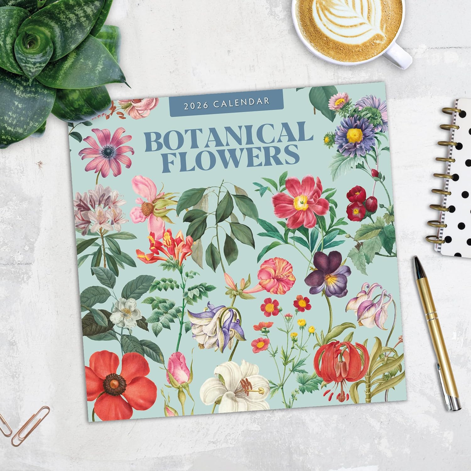 Red Robin 2026 Botanical Flowers Monthly Wall Calendar | 12" x 24" Open | Premium Thick & Sturdy Paper | Hangable 12 Month Calendar | Lined Notes & To Do Area | Vivid Images | Plastic Free