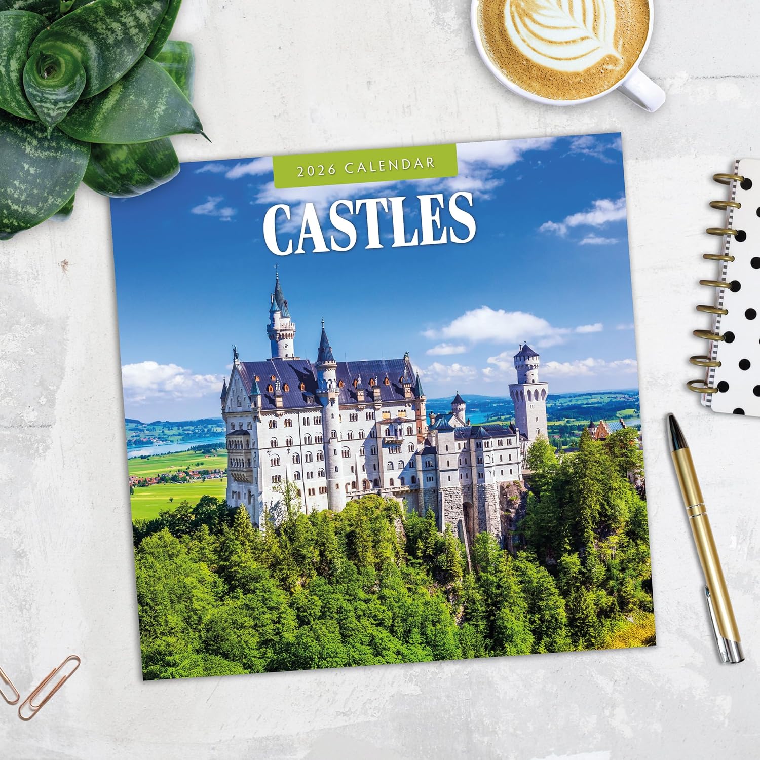 Red Robin 2026 Castles Monthly Wall Calendar | 12" x 24" Open | Premium Thick & Sturdy Paper | Hangable 12 Month Calendar | Lined Notes & To Do Area | Vivid Images | Plastic Free